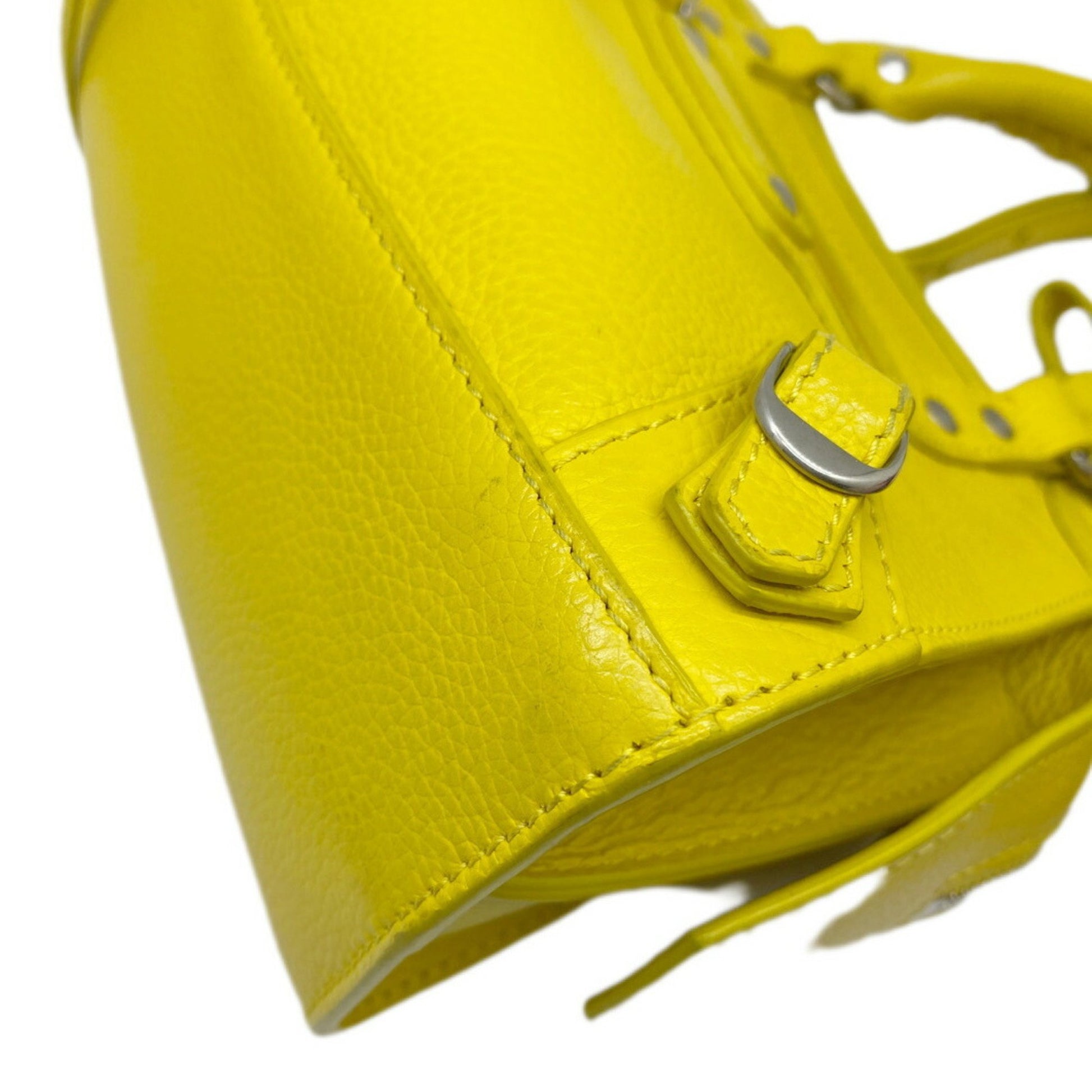 Balenciaga City, Yellow, Leather, handbag