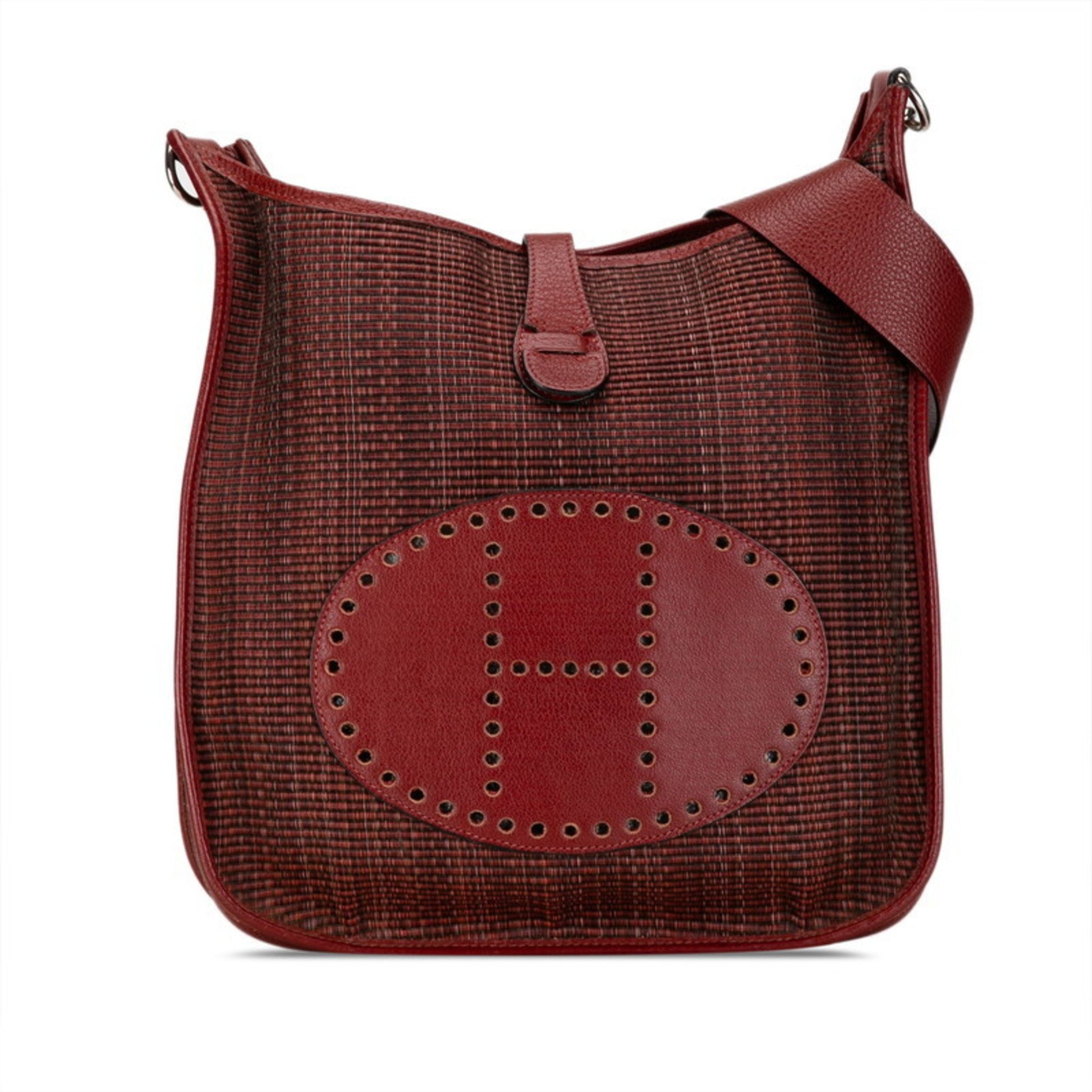 Hermès Evelyn, Burgundy, Canvas, shopper