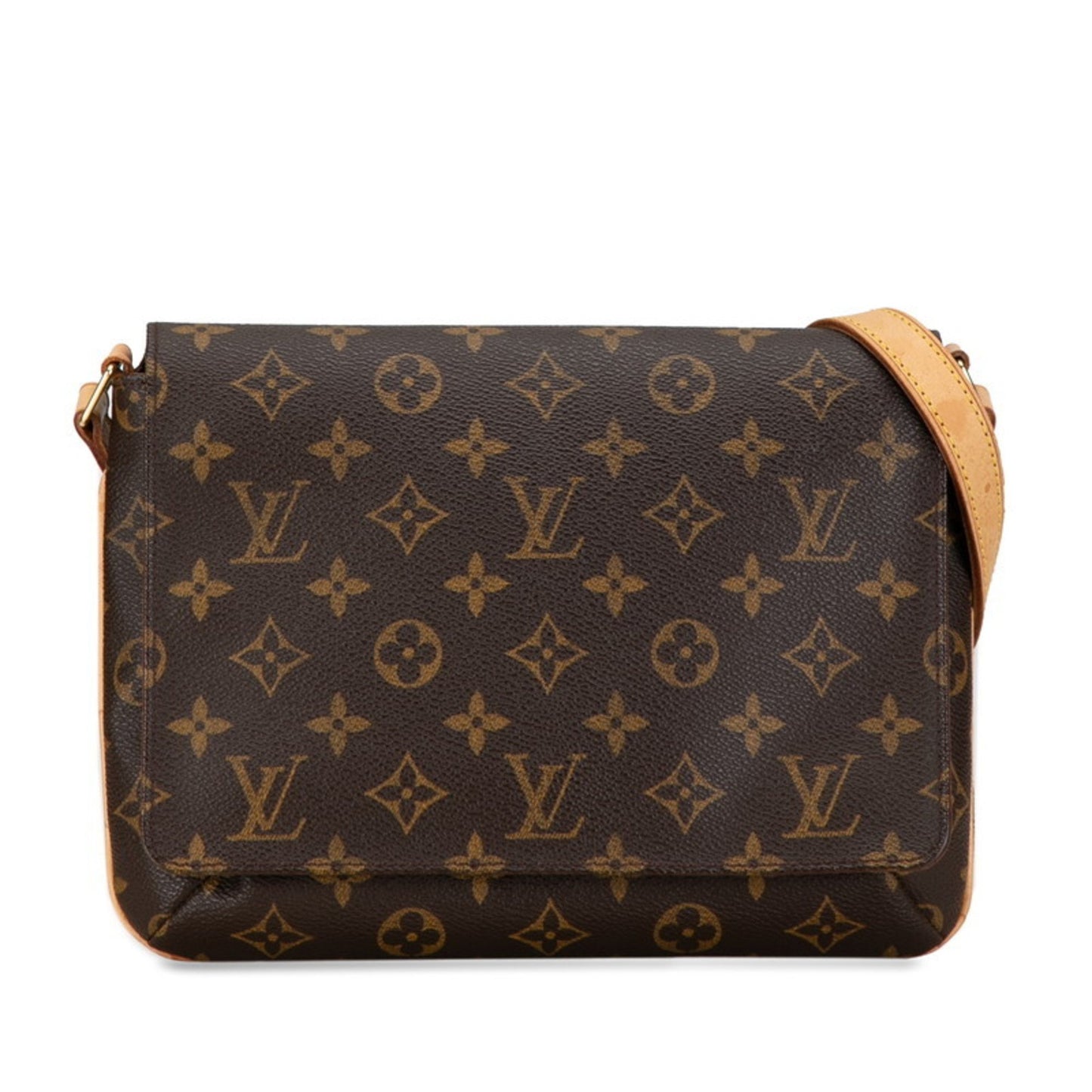 Louis Vuitton Musette Tango, Brown, Canvas, shoulder