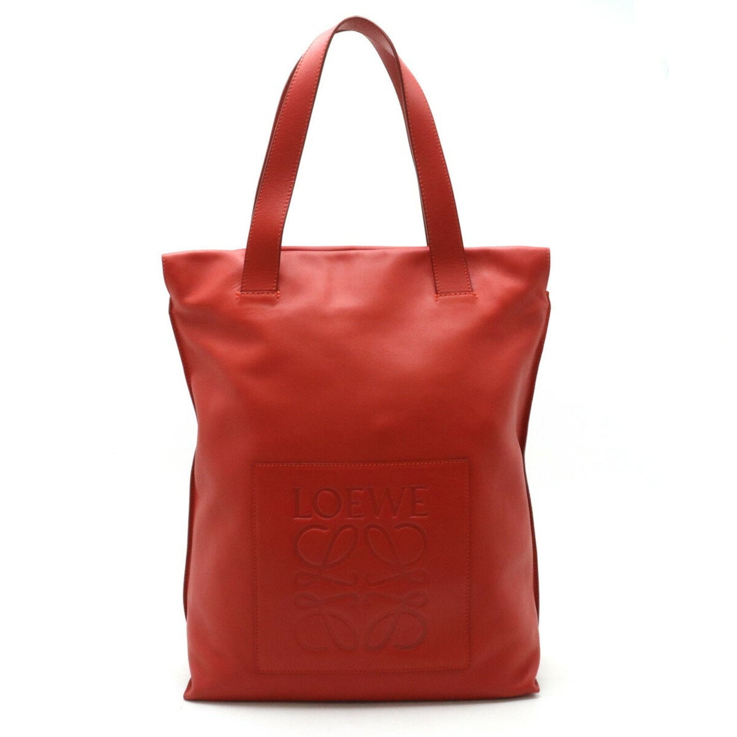 Loewe Anagram, Red, Leather, tote