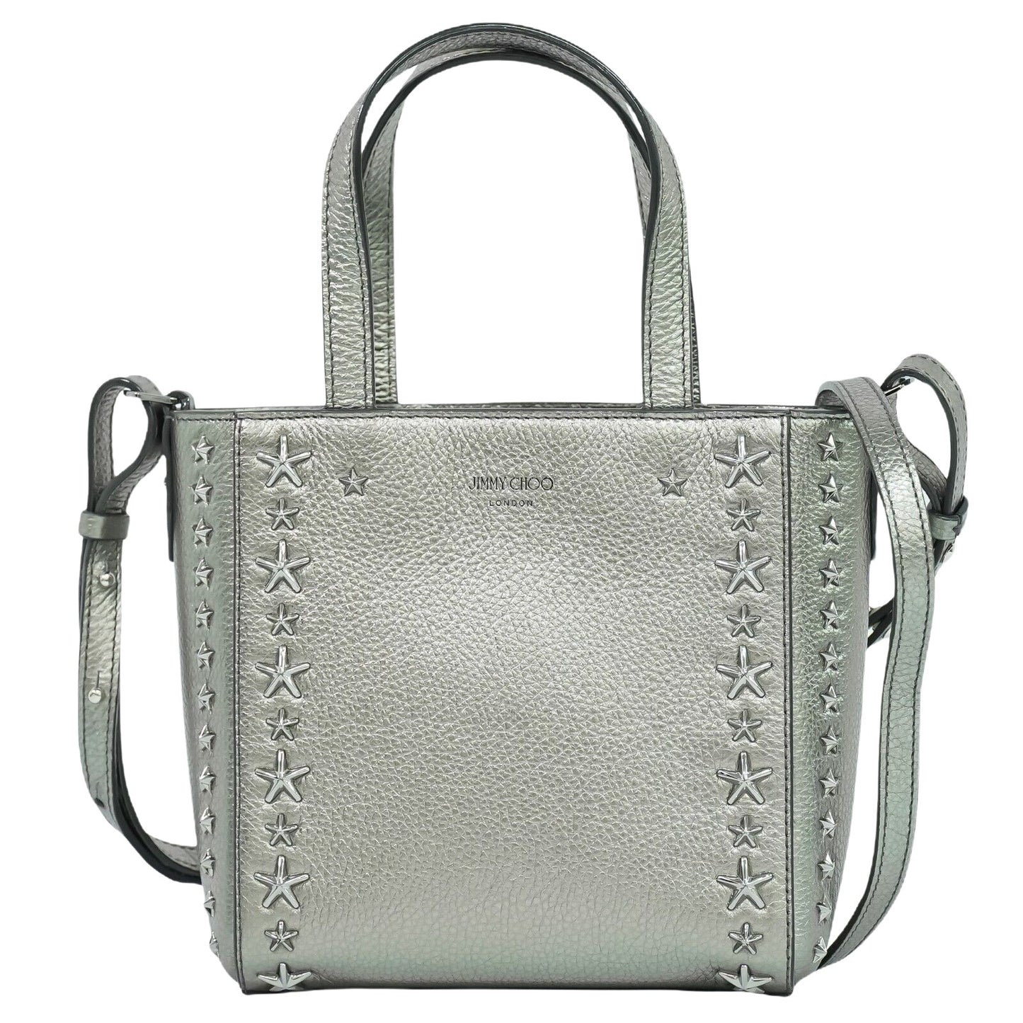 Jimmy Choo Star studs, Silver, Leather, handbag