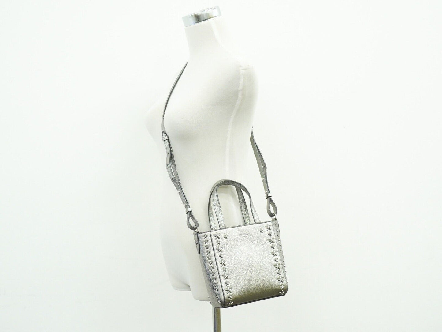 Jimmy Choo Star studs, Silver, Leather, handbag