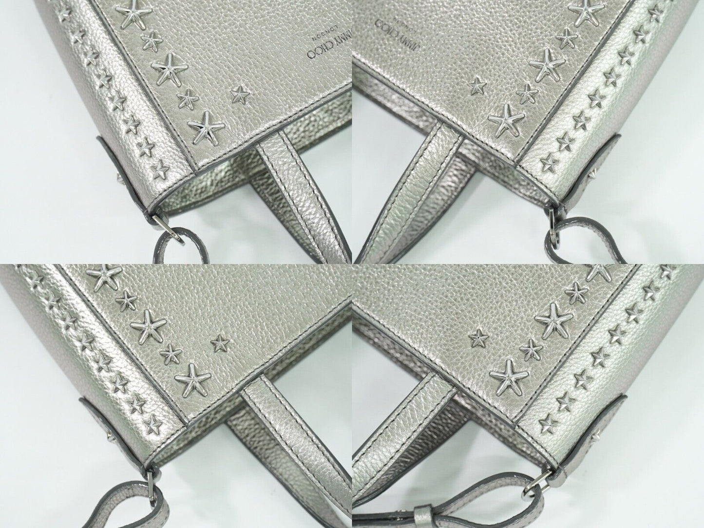 Jimmy Choo Star studs, Silver, Leather, handbag