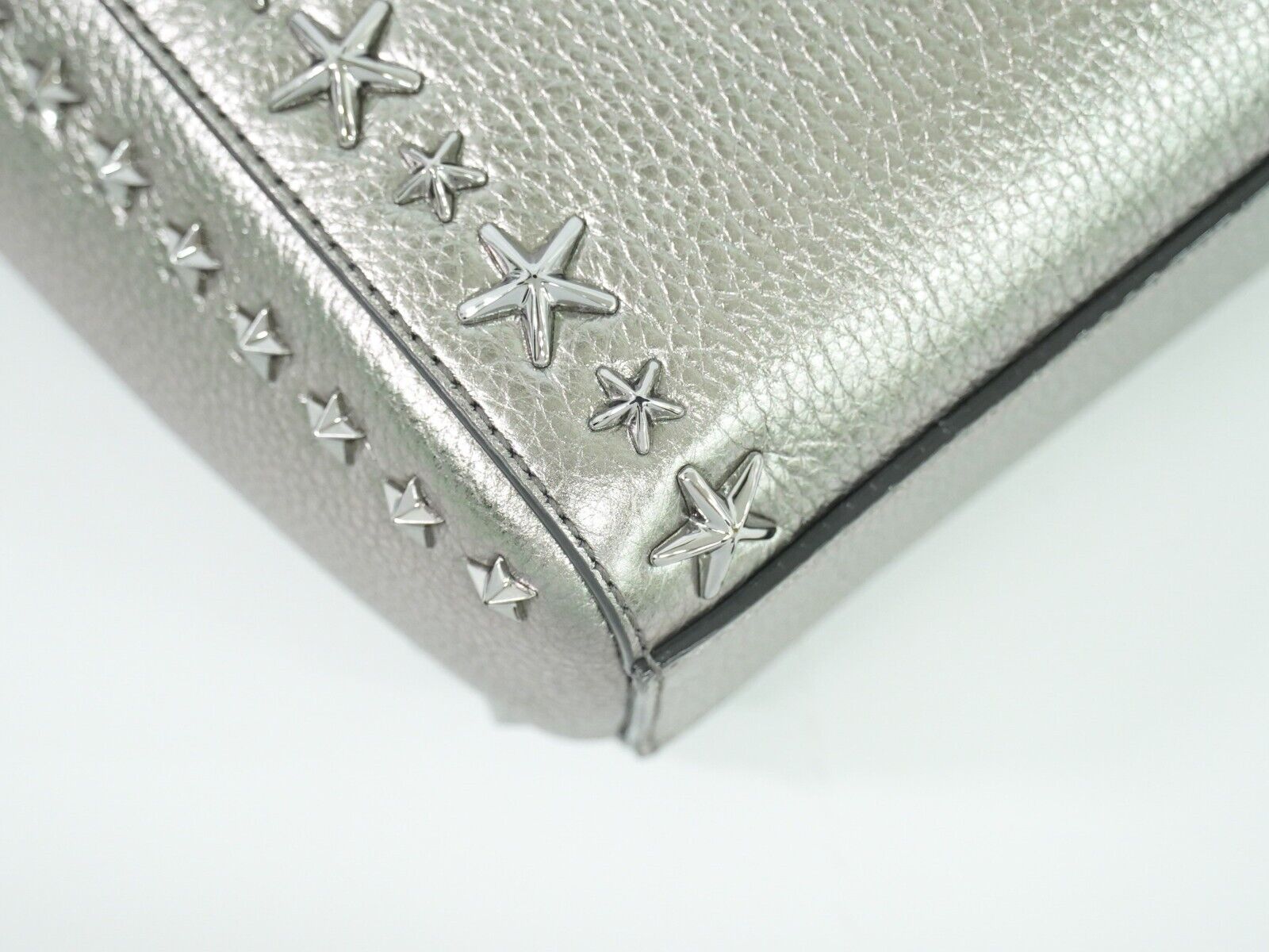 Jimmy Choo Star studs, Silver, Leather, handbag