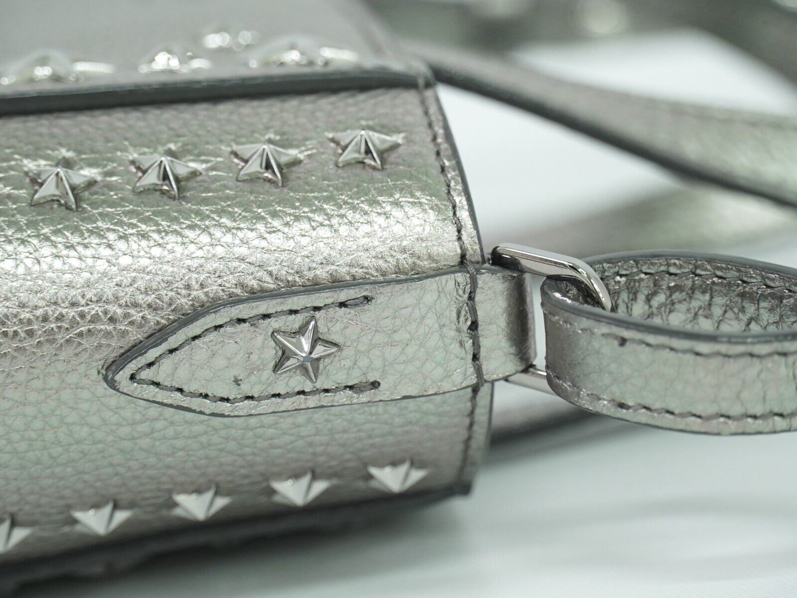 Jimmy Choo Star studs, Silver, Leather, handbag