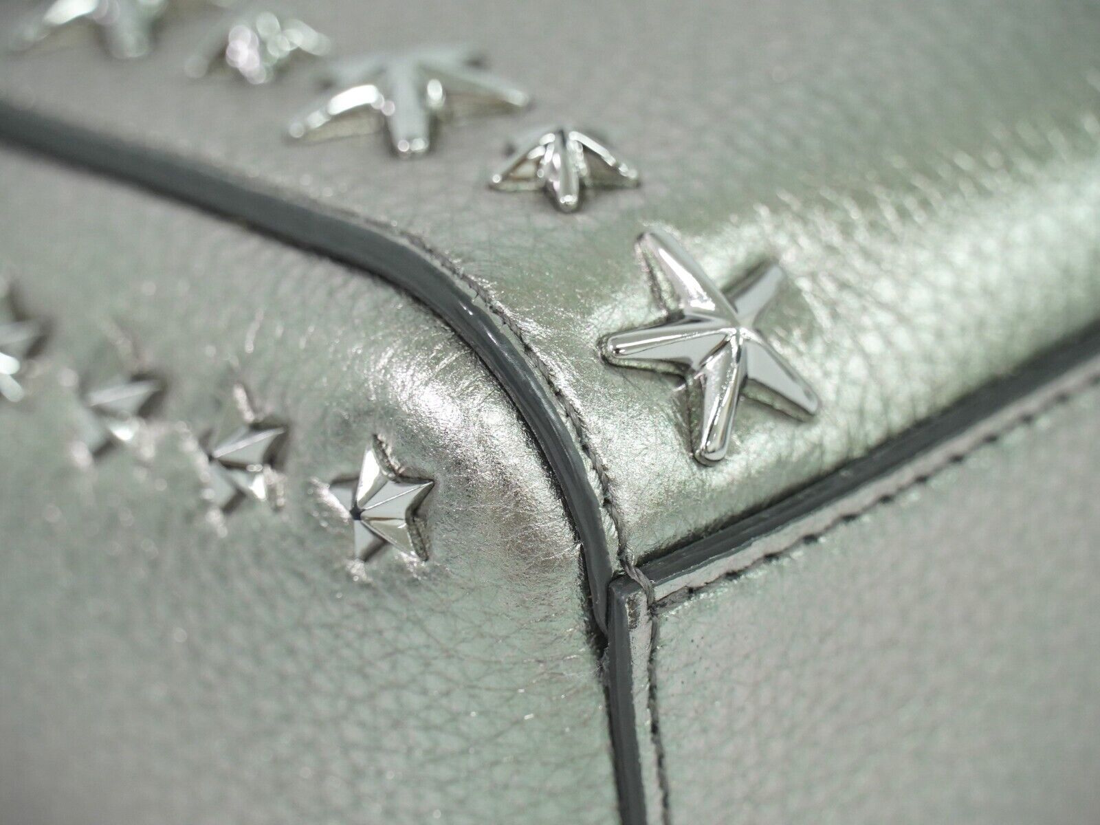 Jimmy Choo Star studs, Silver, Leather, handbag