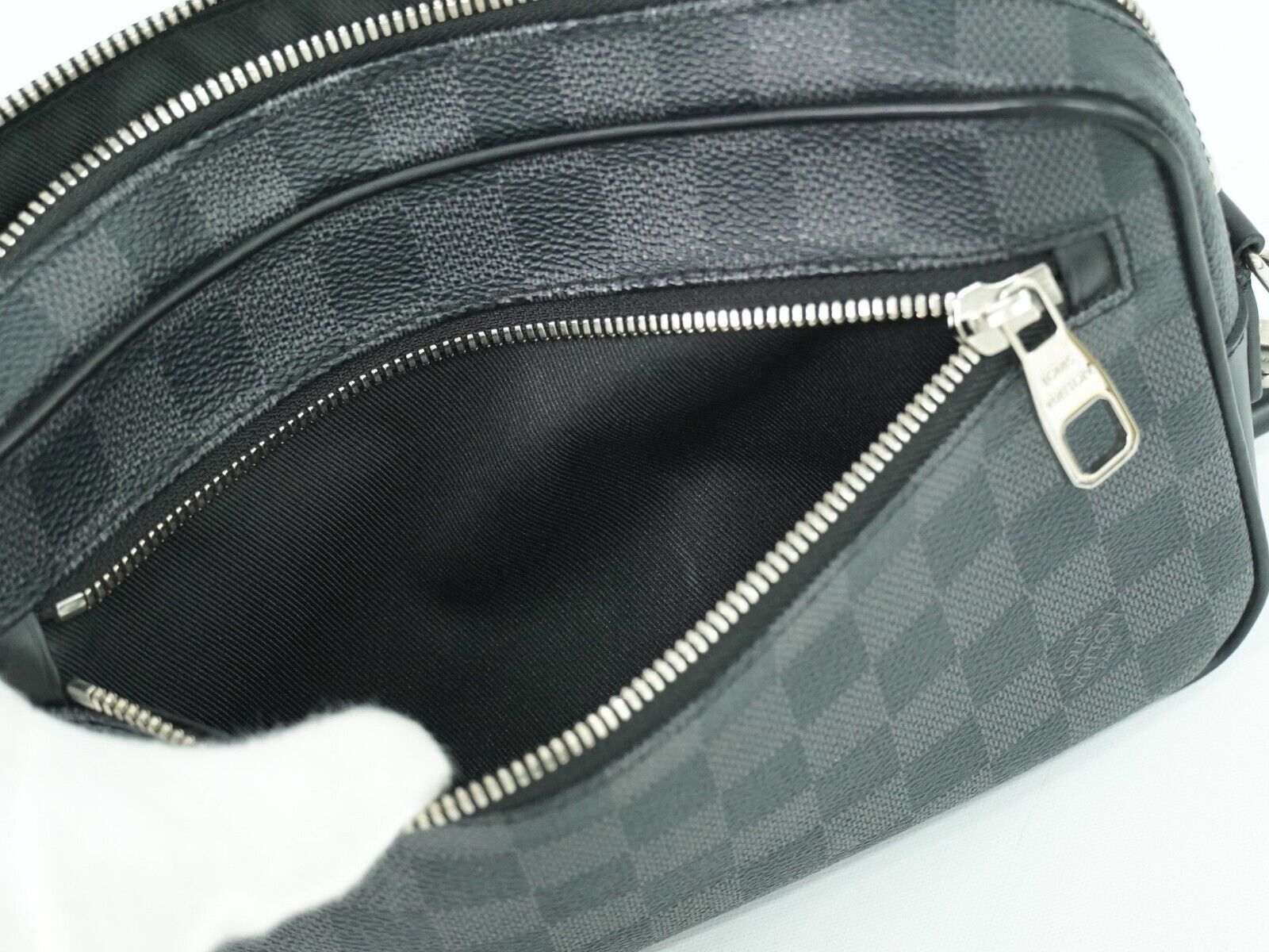 Louis Vuitton Kasaï, Black, Canvas, clutch