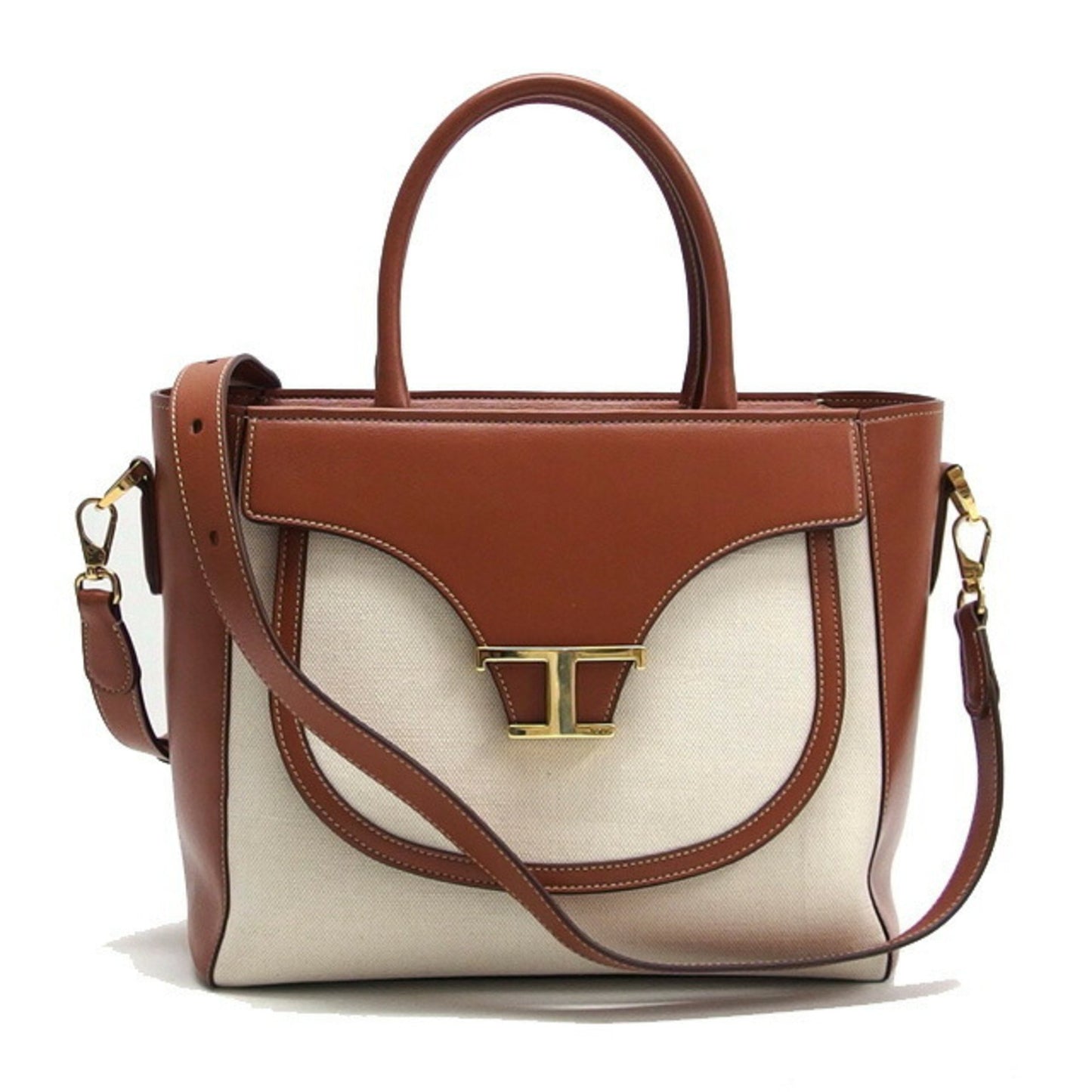 TOD'S -, Brown, Canvas, tote