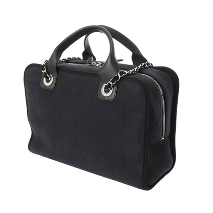 Chanel Deauville, Navy, Canvas, handbag