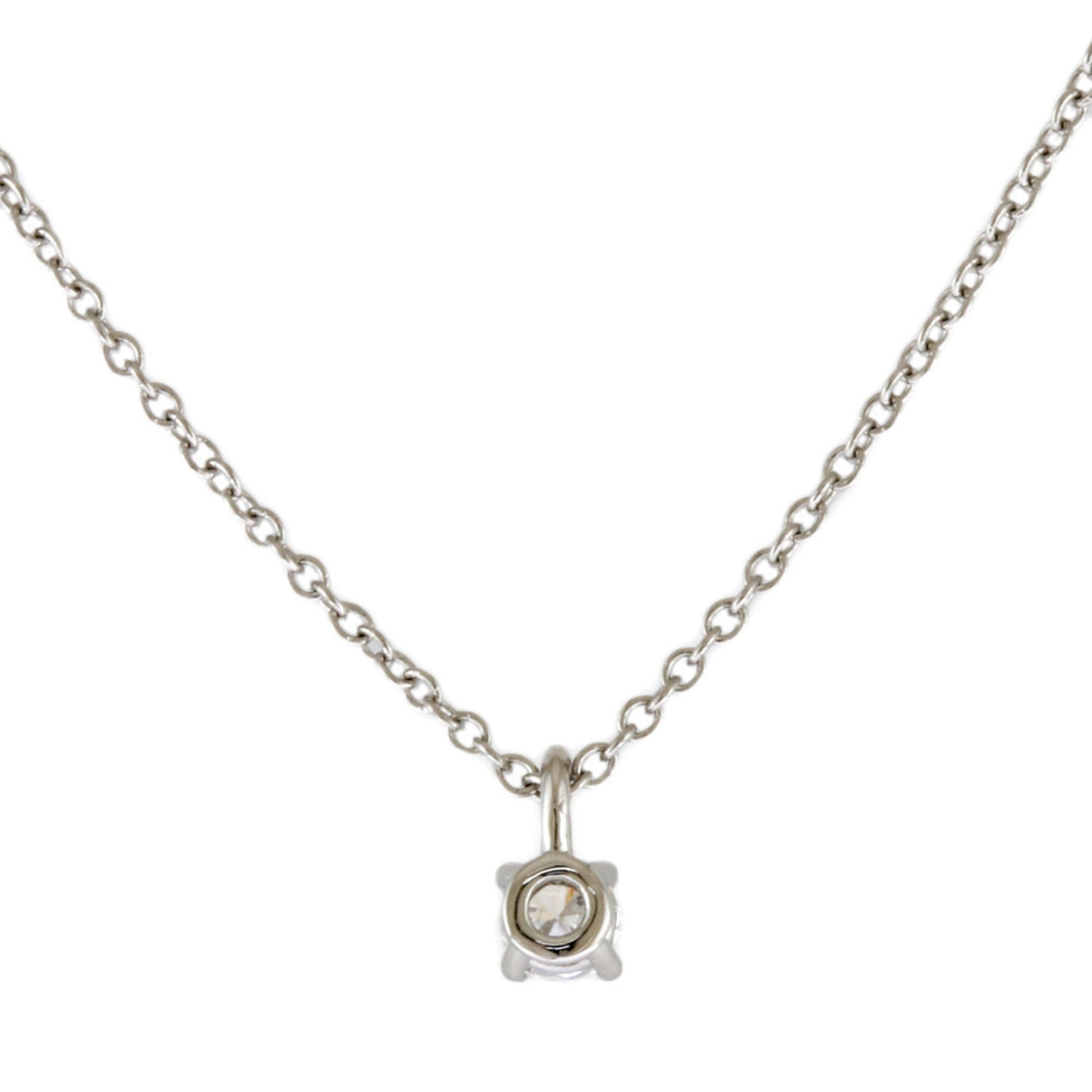 Tiffany & Co Solitaire, Silver, Platinum, necklace