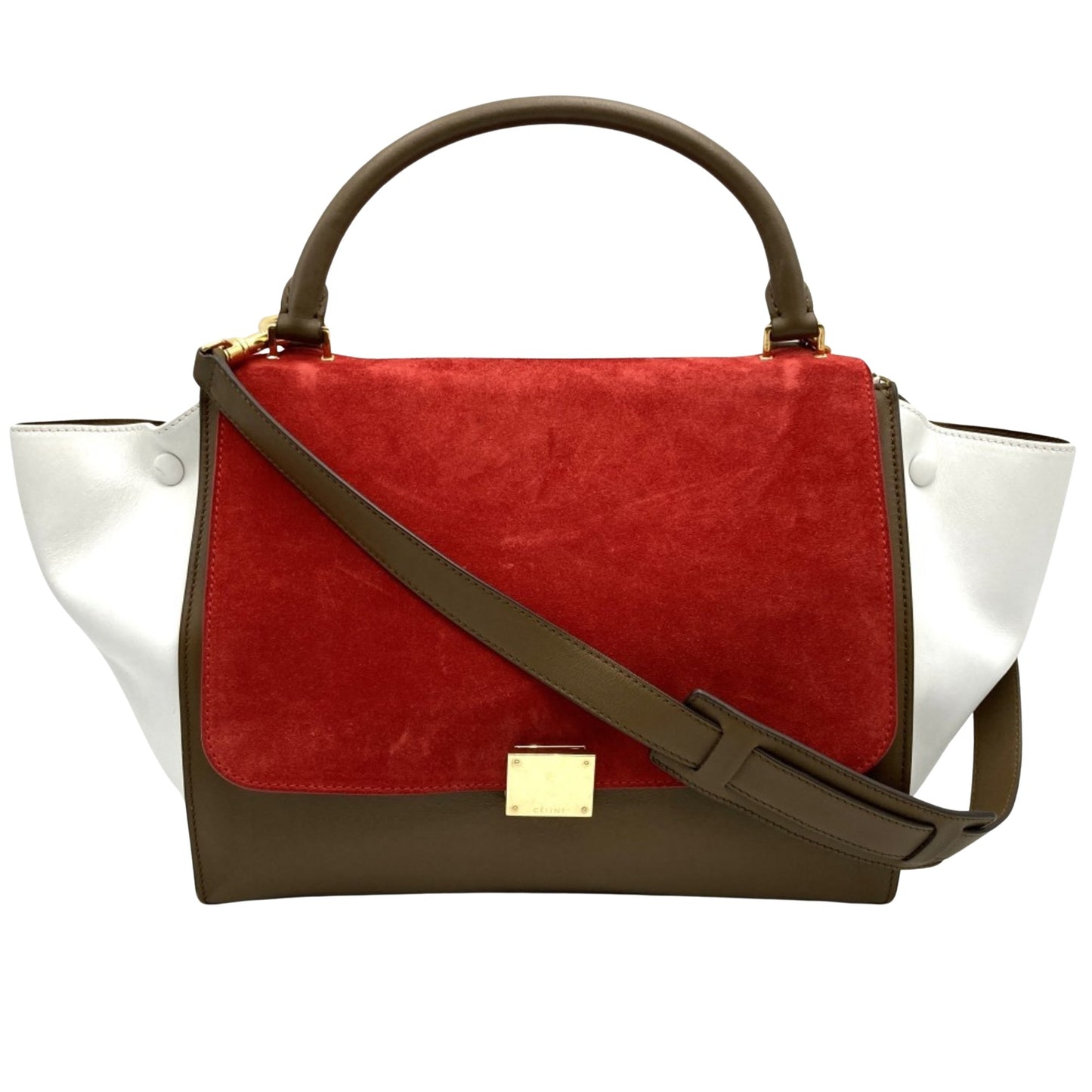 Céline Trapèze, Brown, Leather, tote