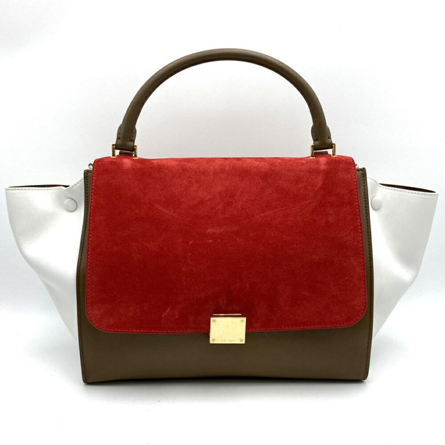 Céline Trapèze, Brown, Leather, tote