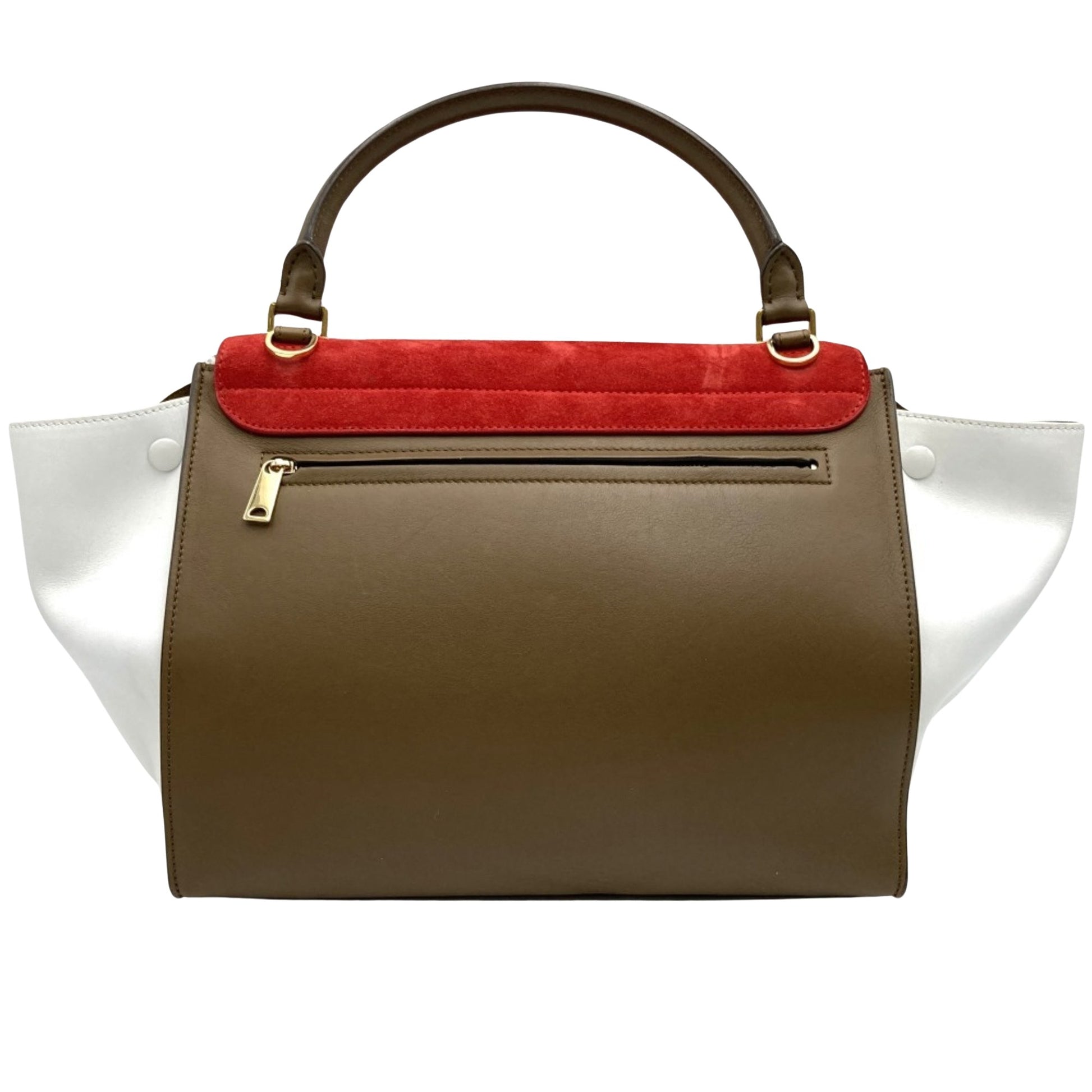 Céline Trapèze, Brown, Leather, tote