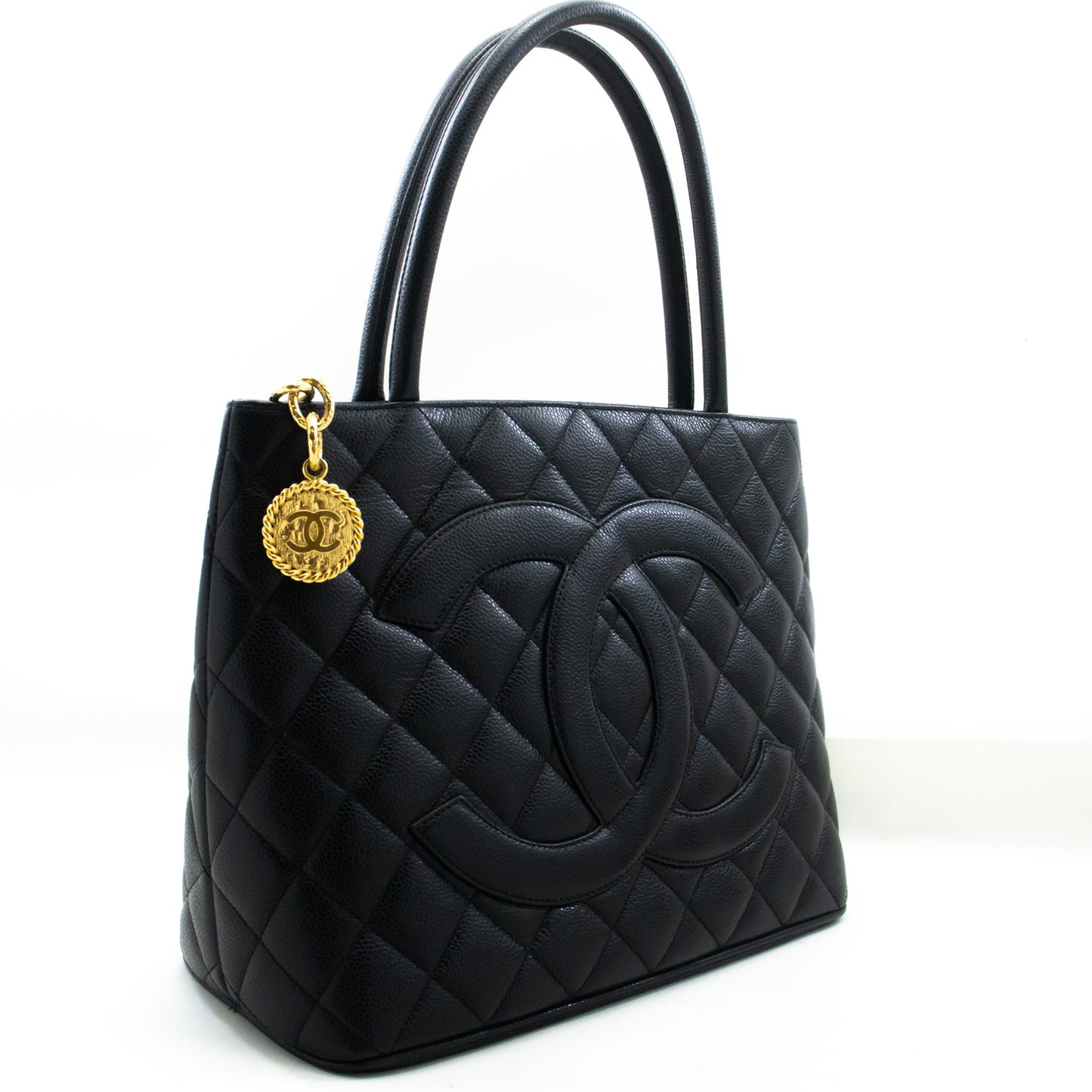 Chanel Medaillon, Black, Leather, tote