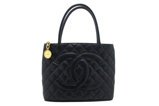 Chanel Medaillon, Black, Leather, tote