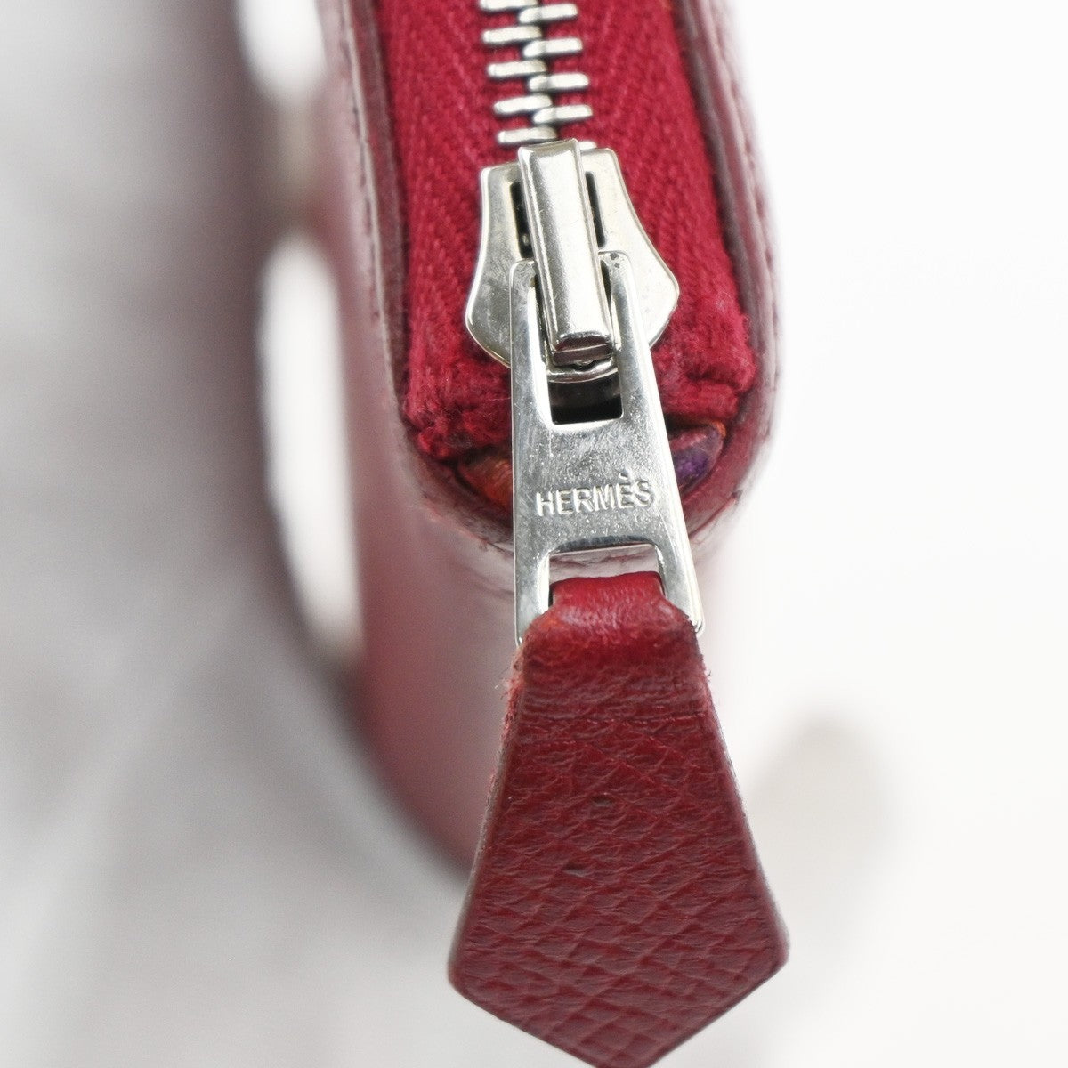 Hermes Azap Zip Around Epsom, Red, Leather, Wallet