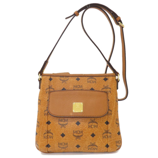 MCM Visetos, Brown, Leather, shoulder