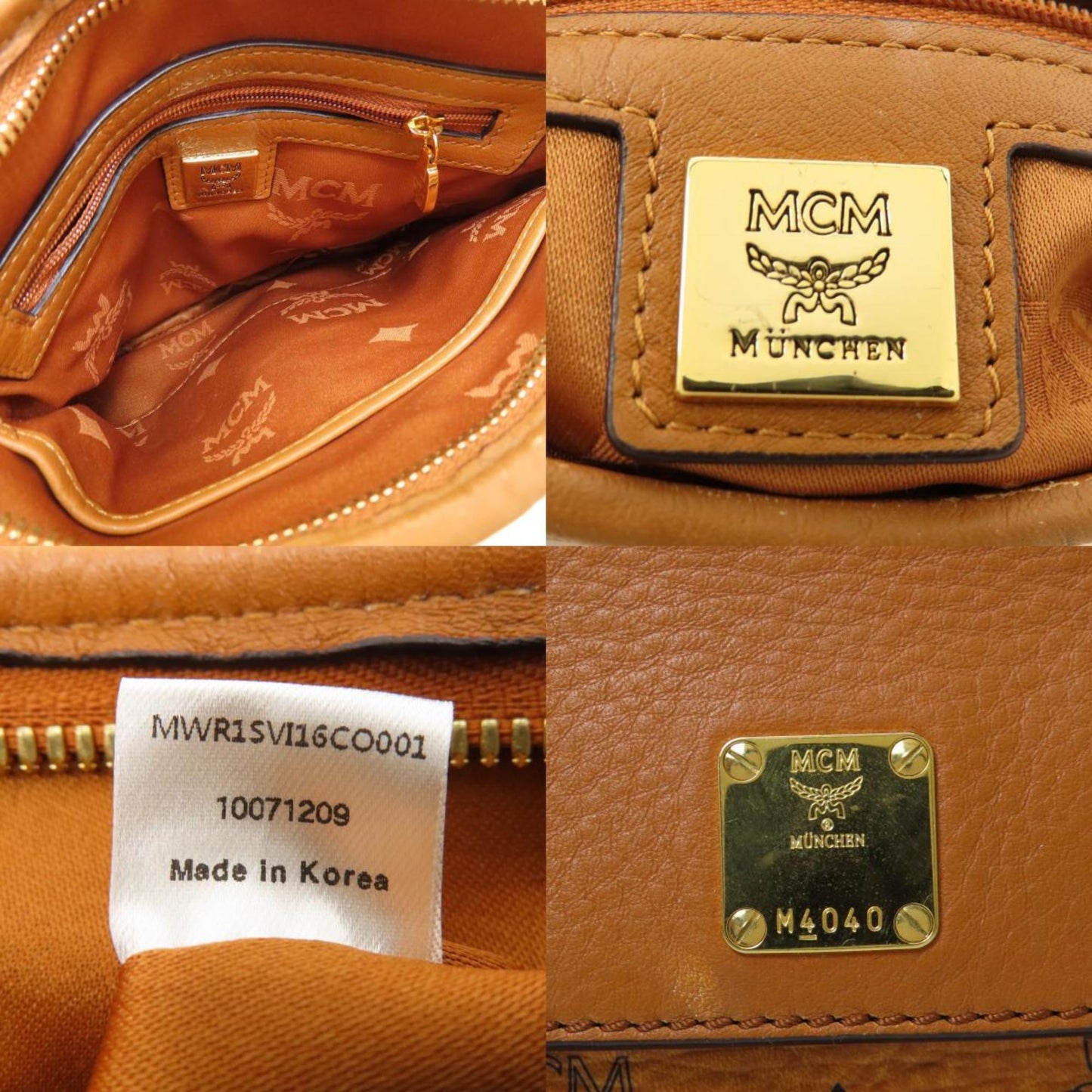 MCM Visetos, Brown, Leather, shoulder