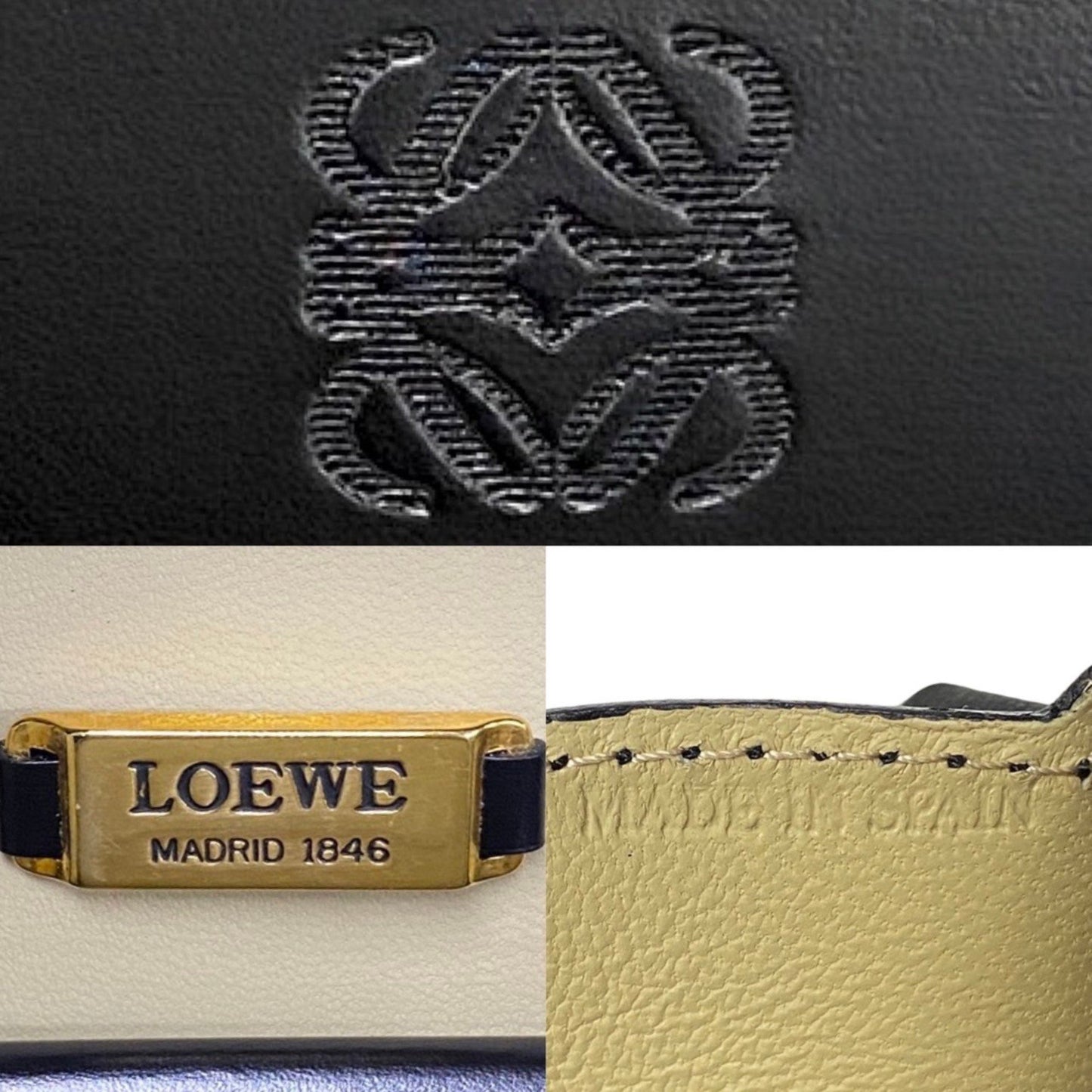 Loewe Anagram, Black, Leather, handbag