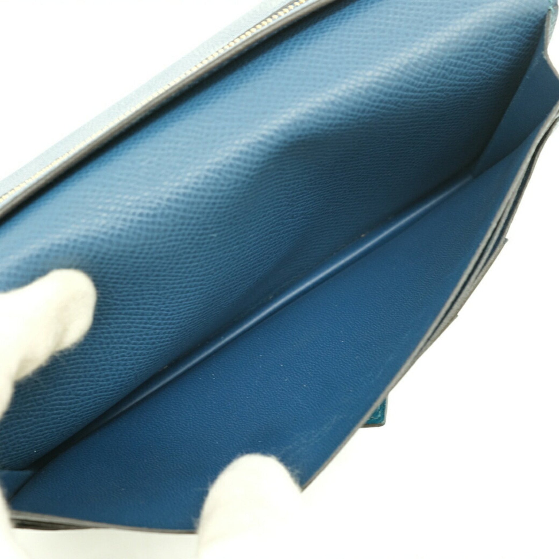 Hermès Béarn, Blue, Leather, wallet