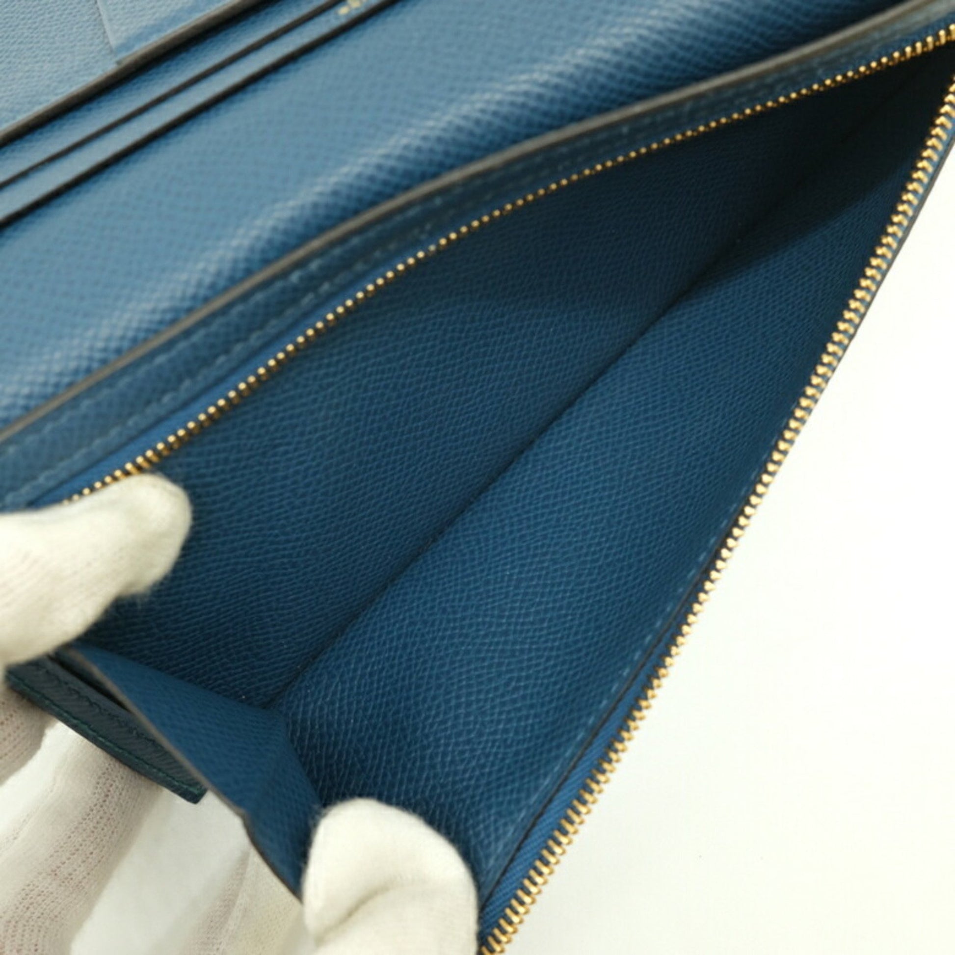 Hermès Béarn, Blue, Leather, wallet