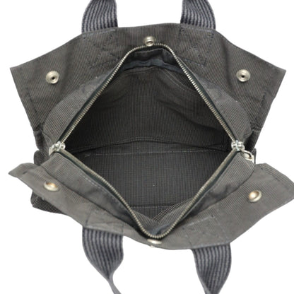 Hermès Herline, Grey, Canvas, handbag