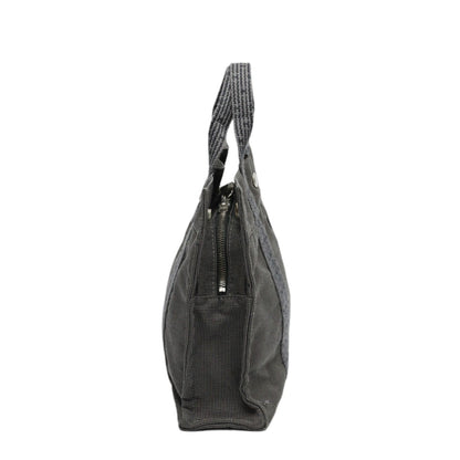 Hermès Herline, Grey, Canvas, handbag