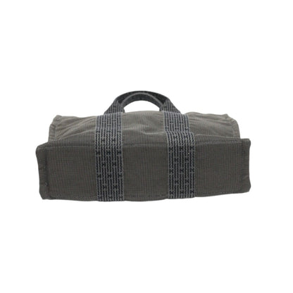 Hermès Herline, Grey, Canvas, handbag
