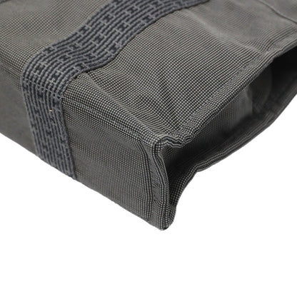 Hermès Herline, Grey, Canvas, handbag