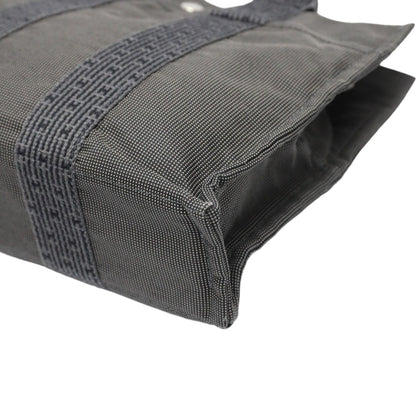 Hermès Herline, Grey, Canvas, handbag