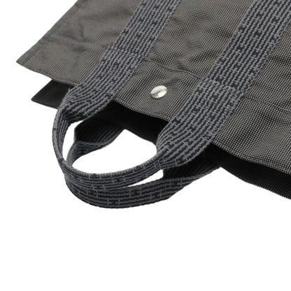 Hermès Herline, Grey, Canvas, handbag