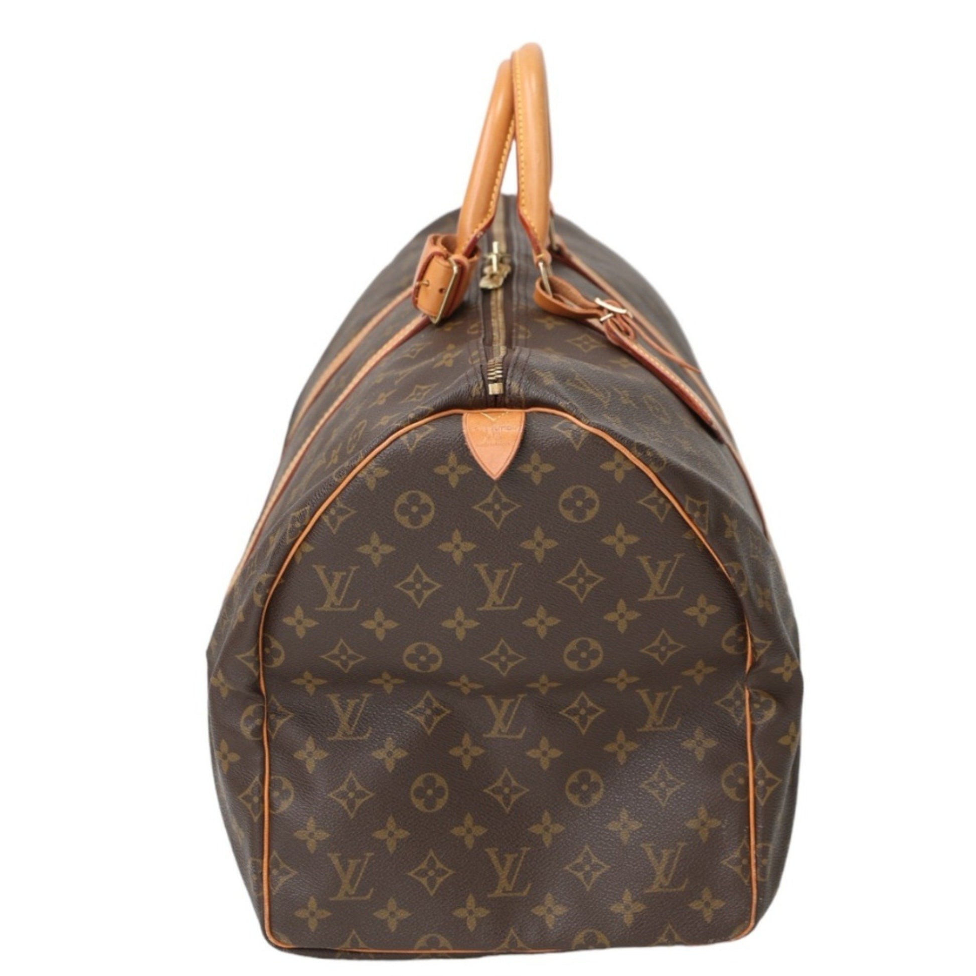 Louis Vuitton Keepall 55, Brown, Canvas, travel