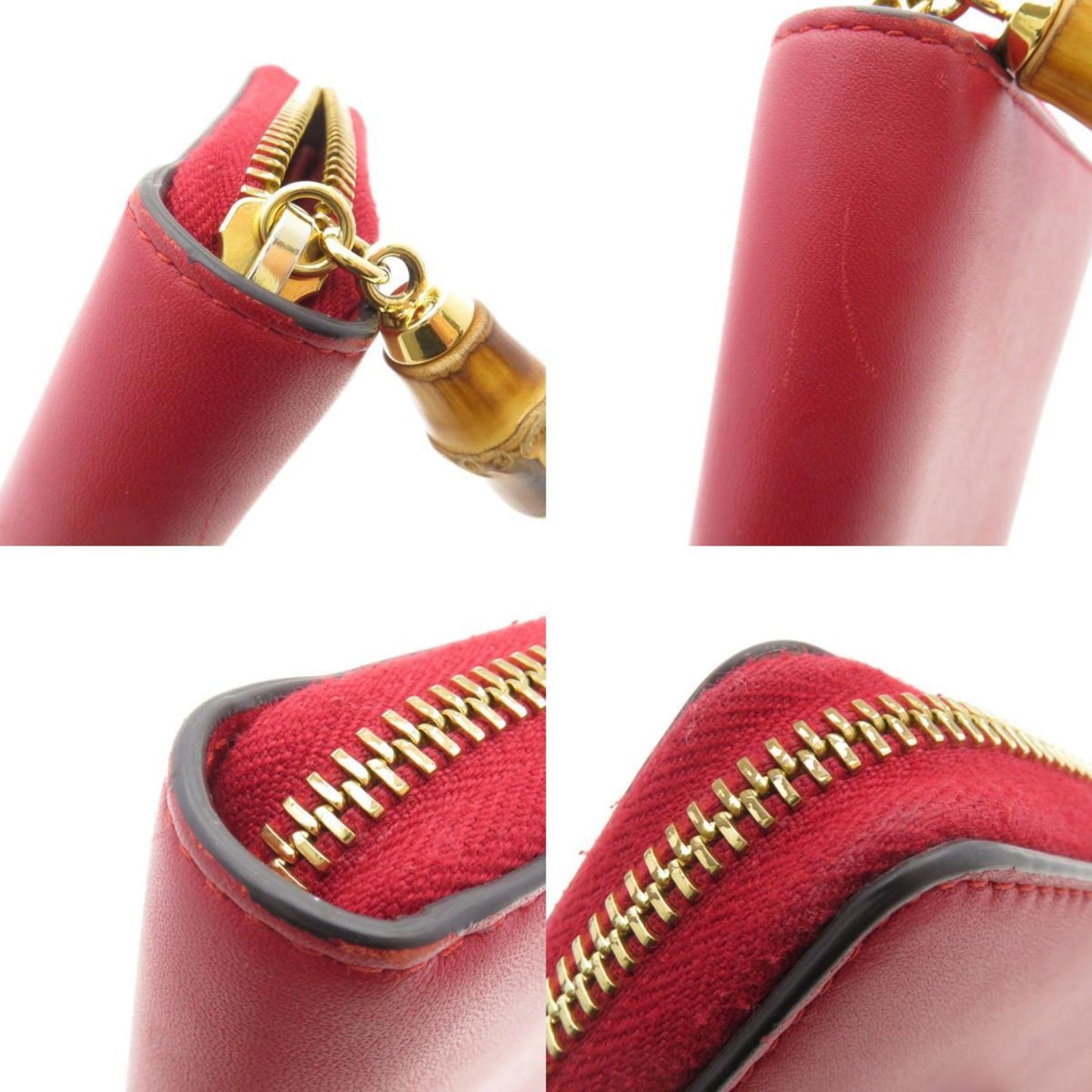 Gucci Bamboo, Red, Leather, wallet