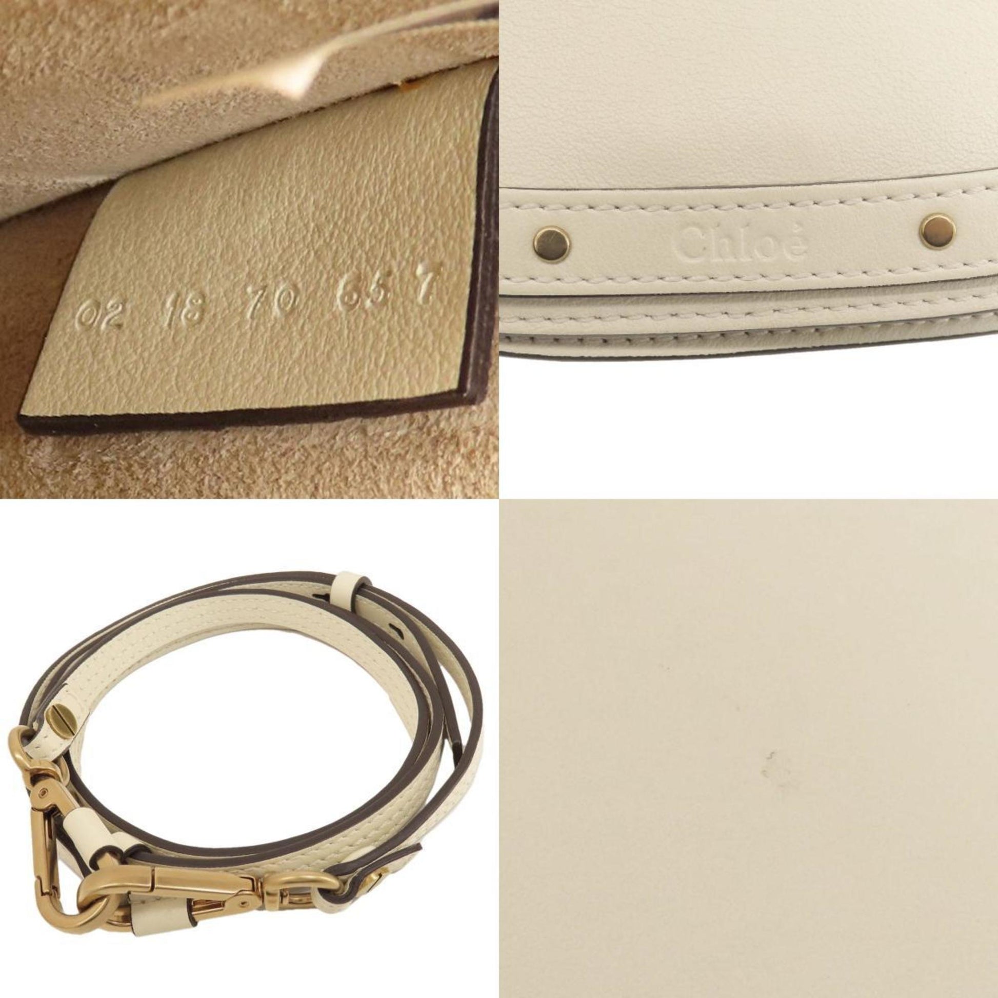 Chloé Bracelet Nile, Beige, Leather, handbag