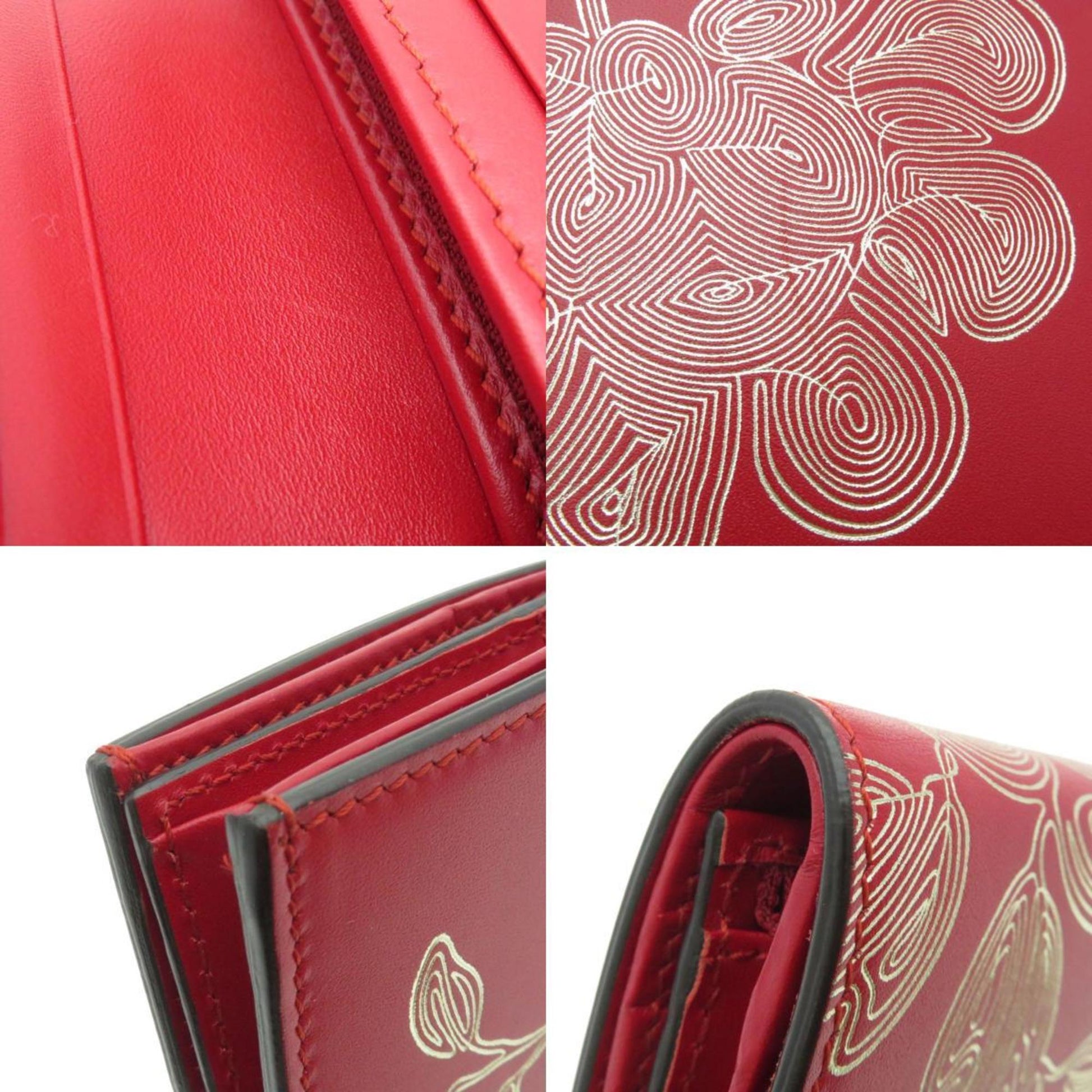 Gucci --, Red, Leather, wallet