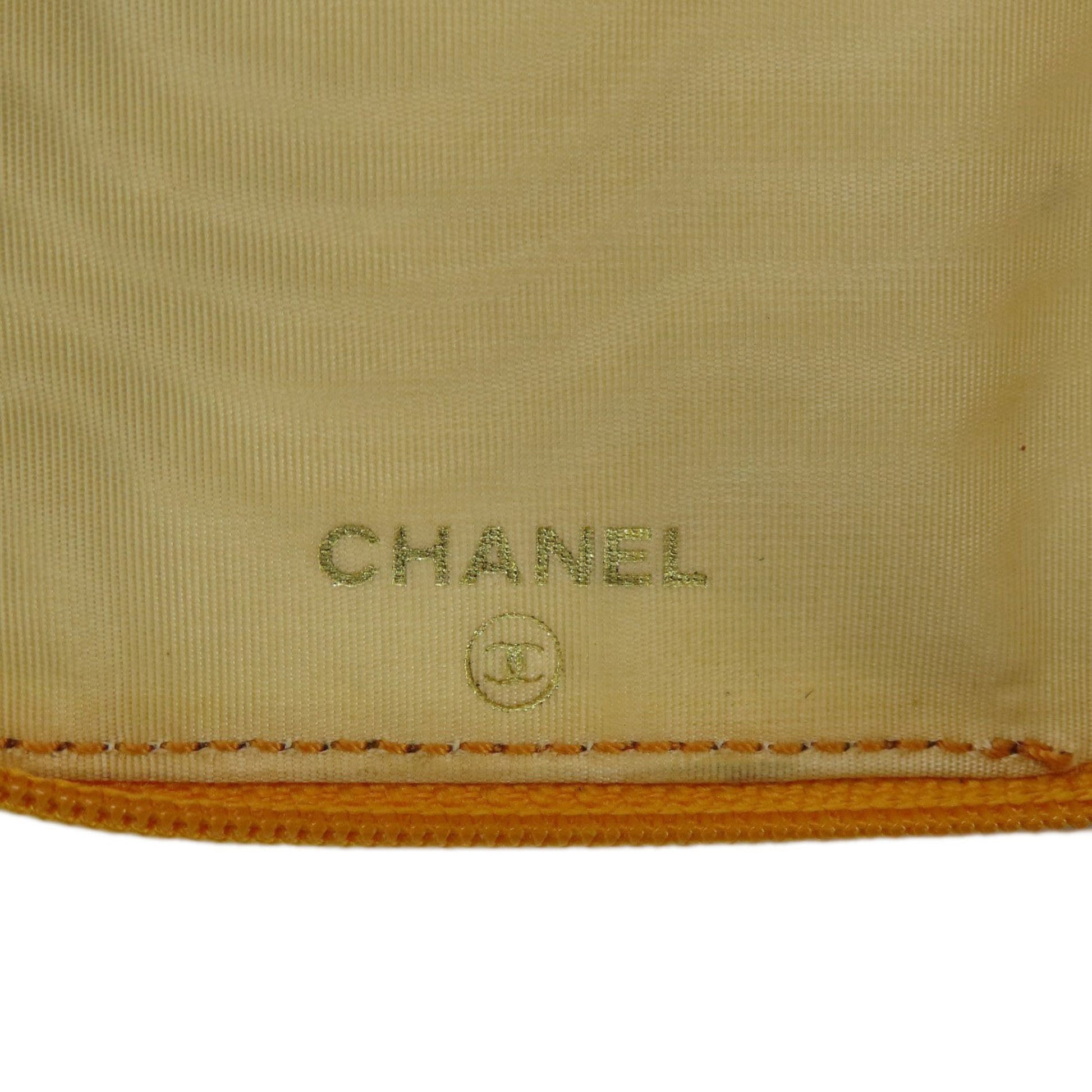 Chanel Logo CC, Orange, Leather, wallet