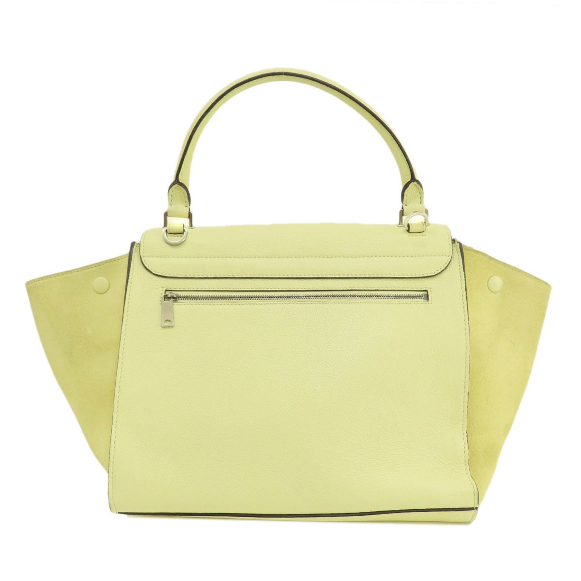 Céline Trapèze, Yellow, Leather, handbag