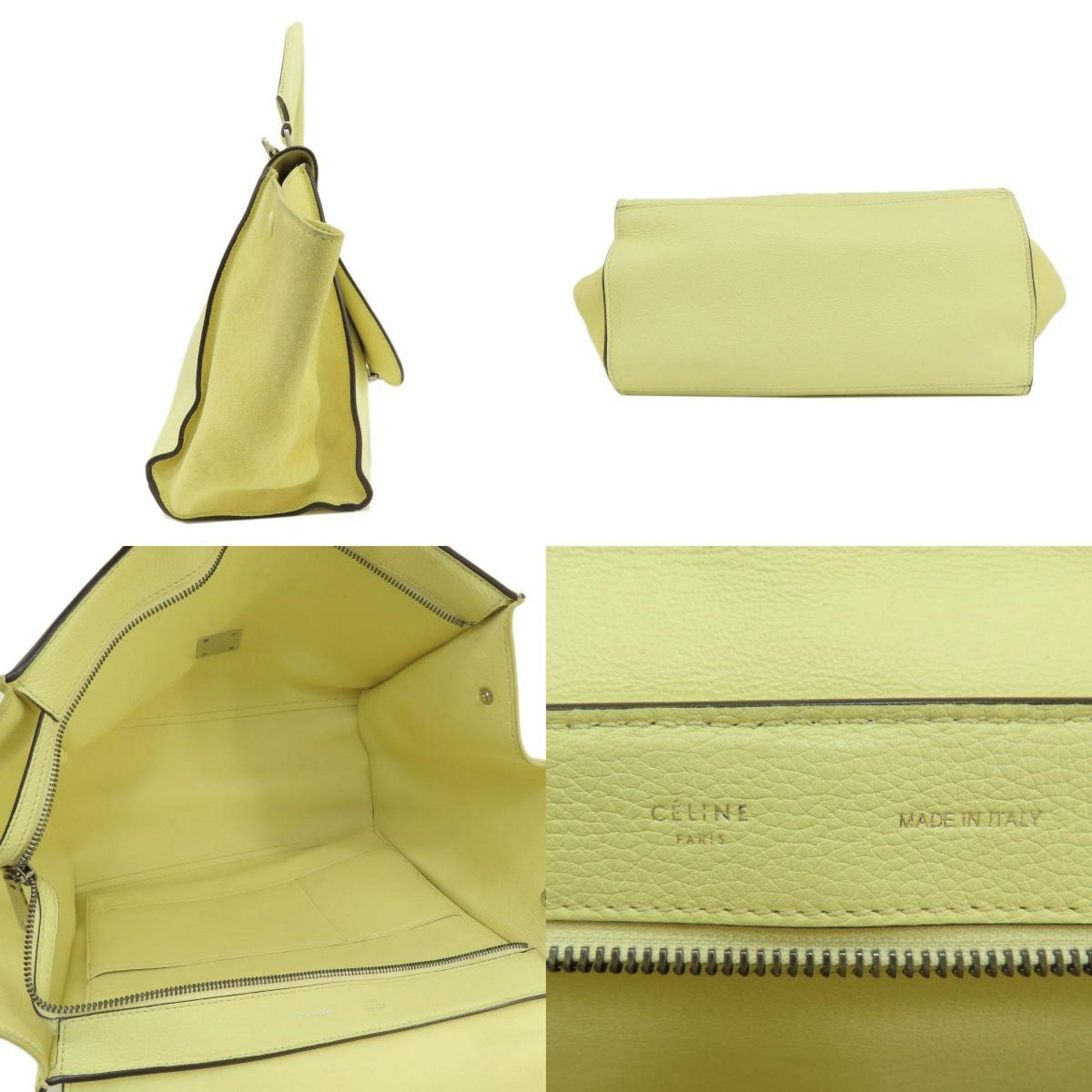 Céline Trapèze, Yellow, Leather, handbag