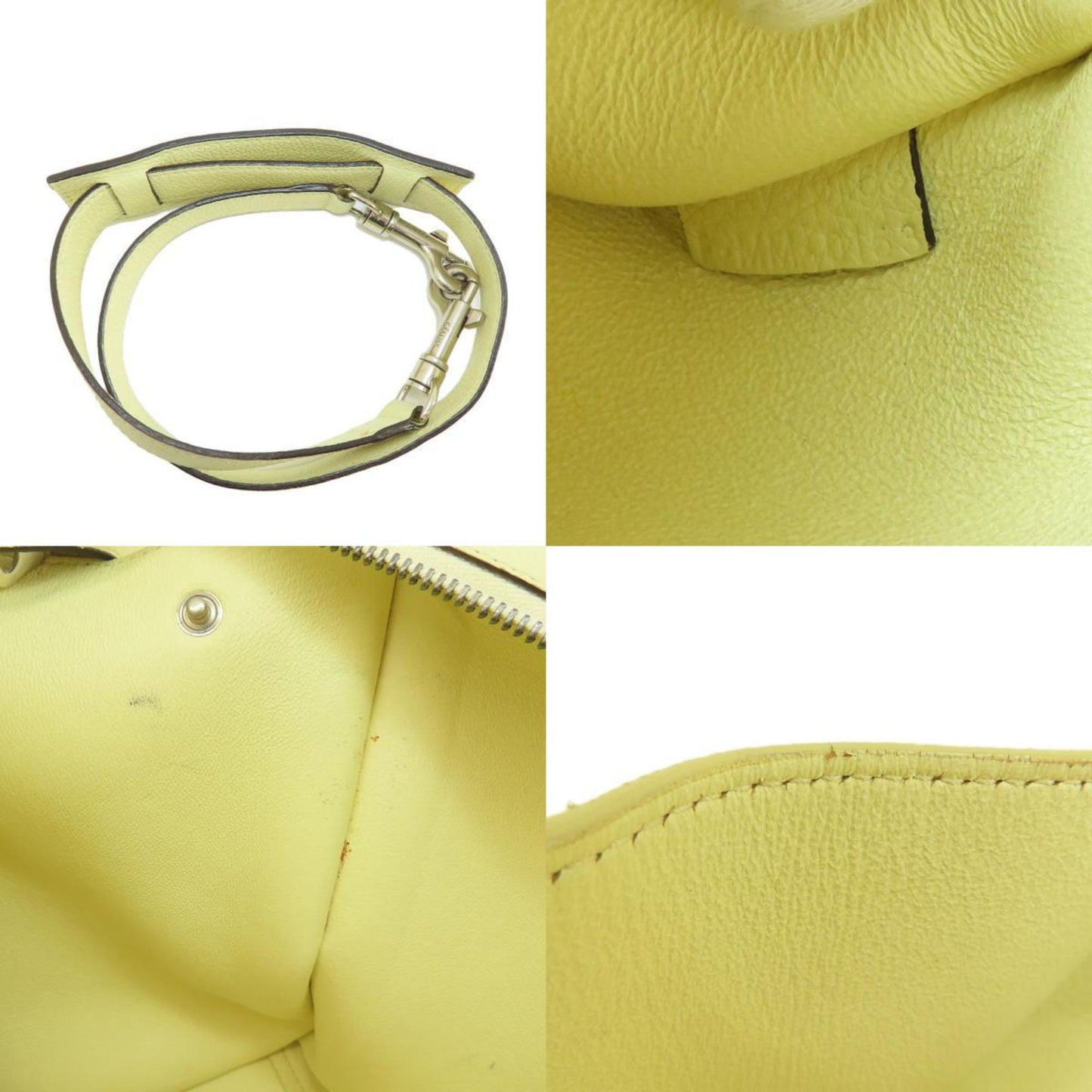 Céline Trapèze, Yellow, Leather, handbag