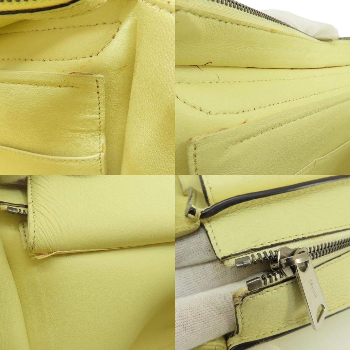 Céline Trapèze, Yellow, Leather, handbag