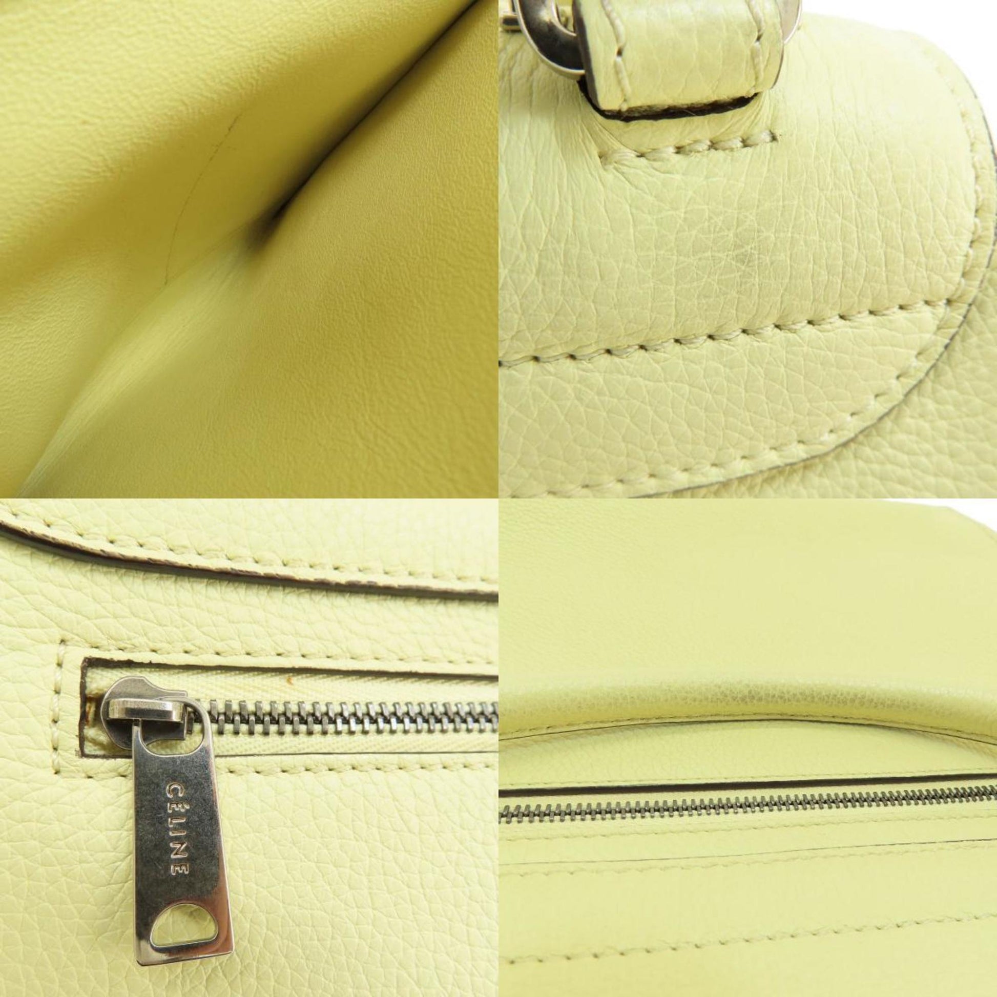 Céline Trapèze, Yellow, Leather, handbag