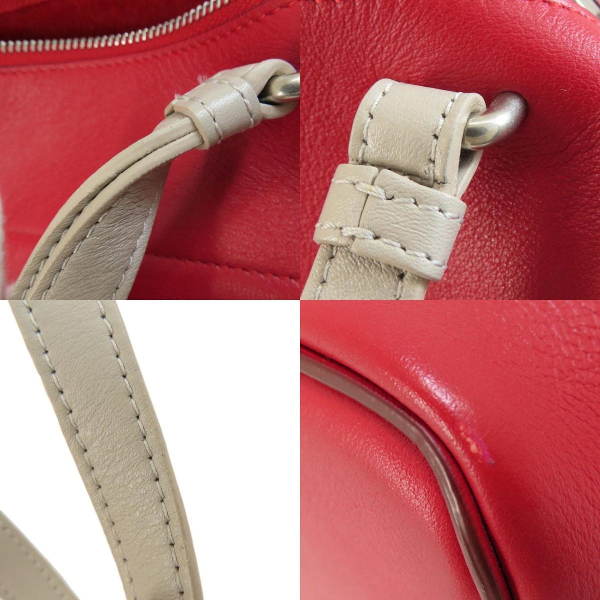 Céline Soft Cube, Red, Leather, handbag