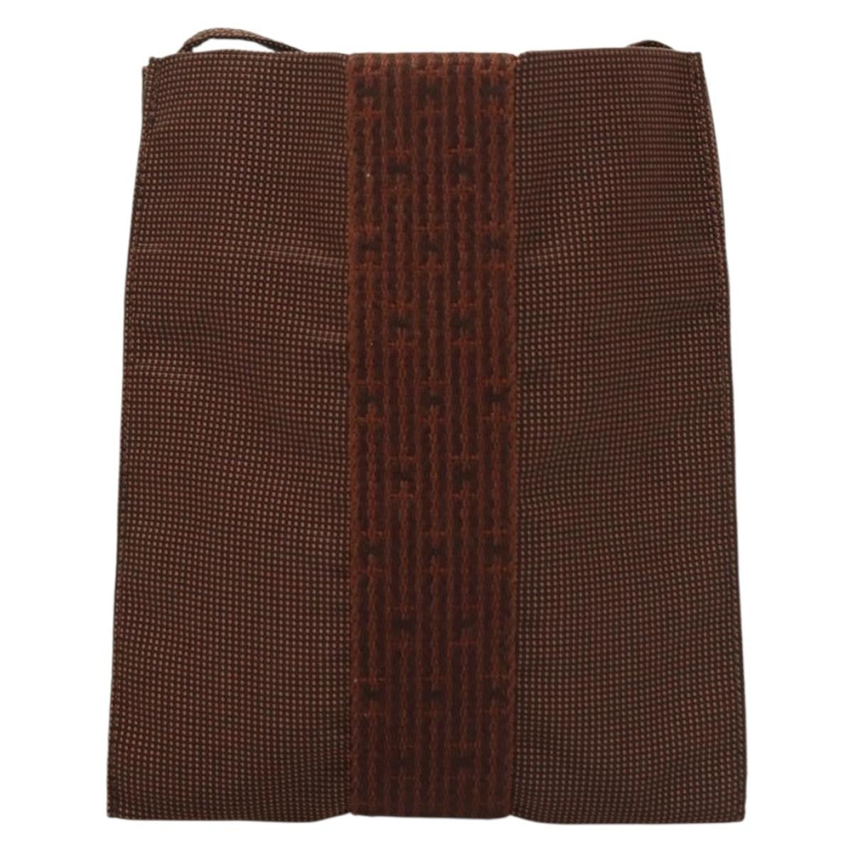 Hermes Herline Canvas, Brown, Canvas, Crossbody Bag