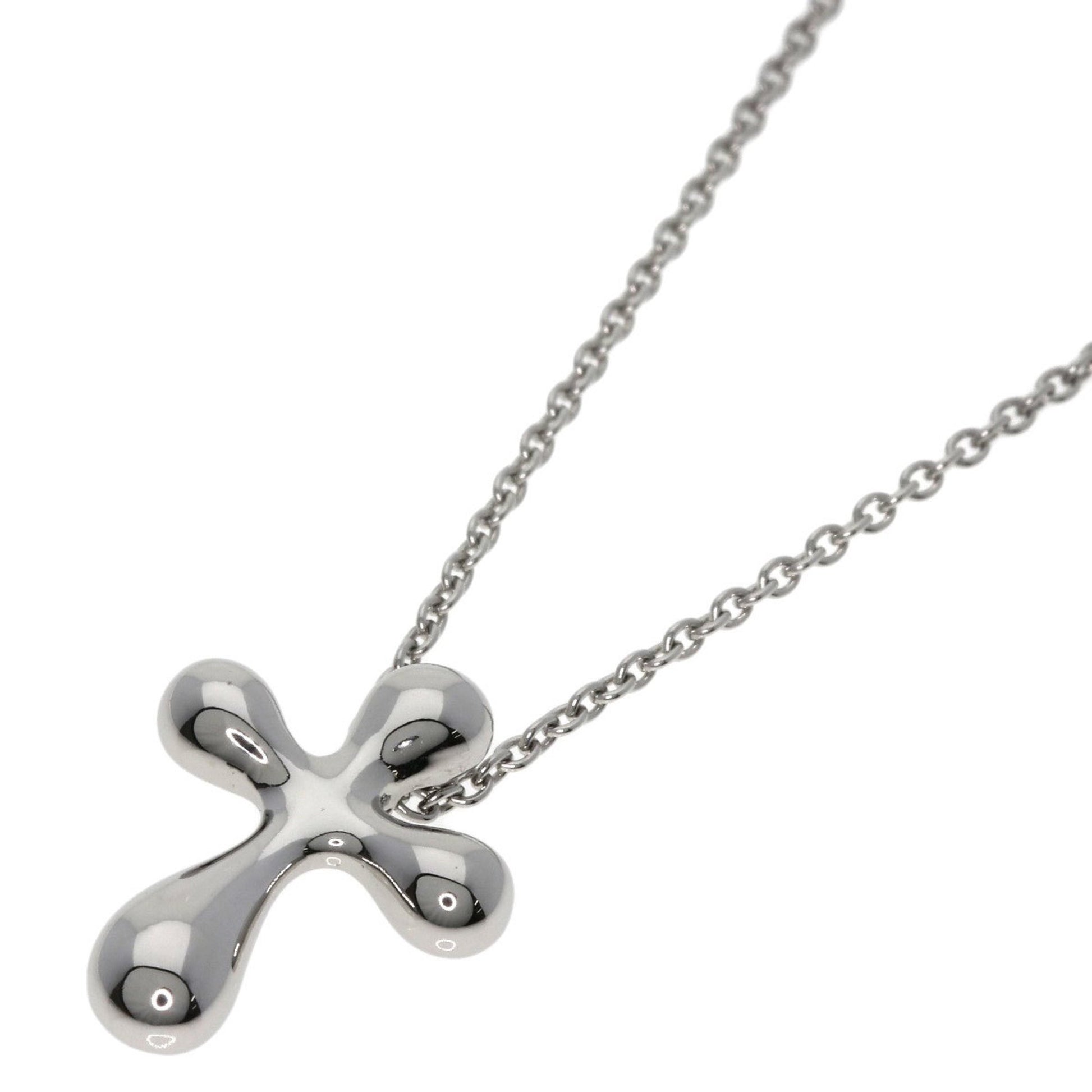 Tiffany & Co Croix, Silver, Platinum, necklace