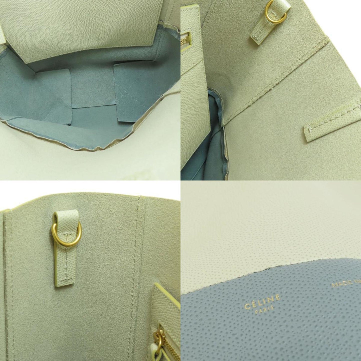 Céline Vertical Cabas, Blue, Leather, tote