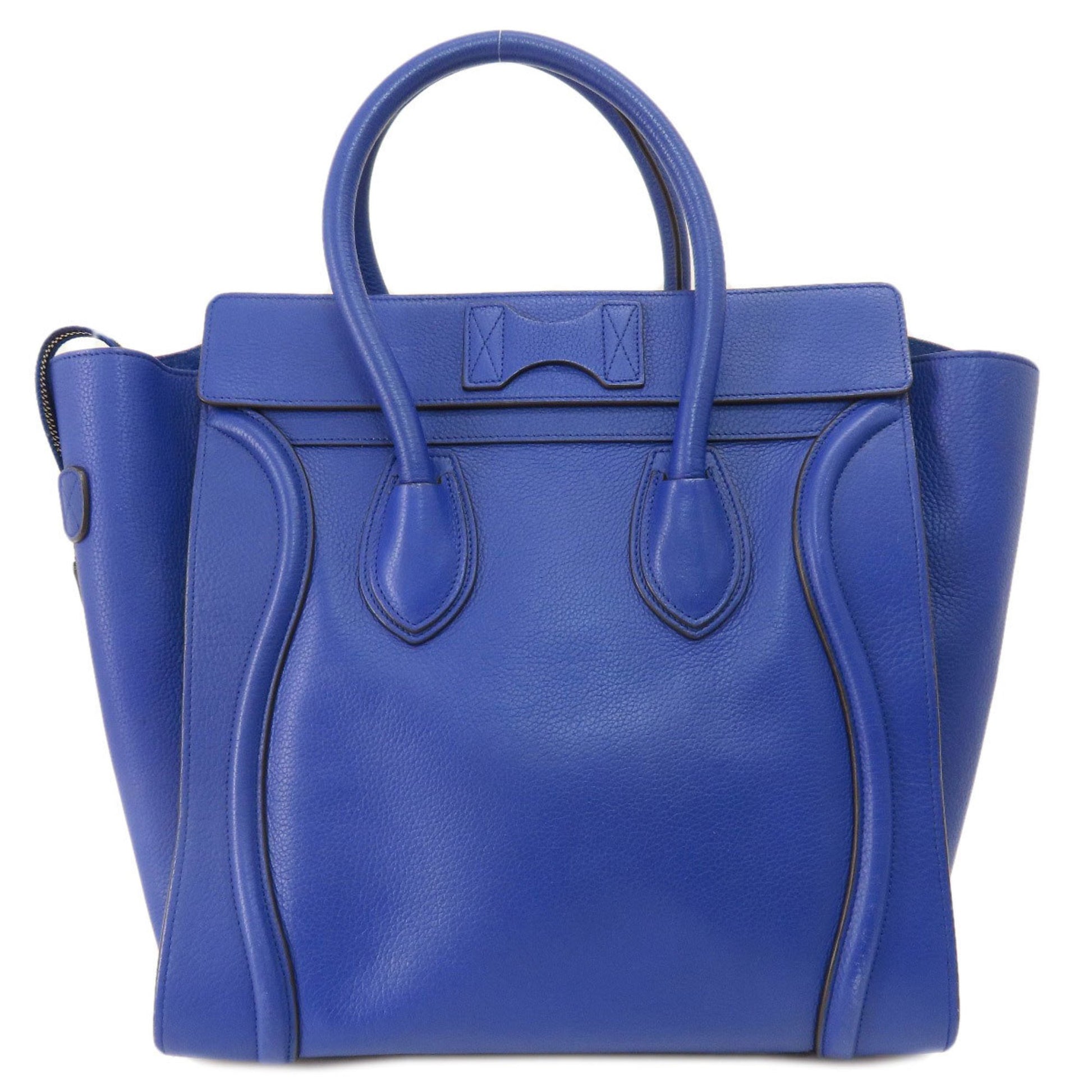 Céline Luggage, Blue, Leather, tote