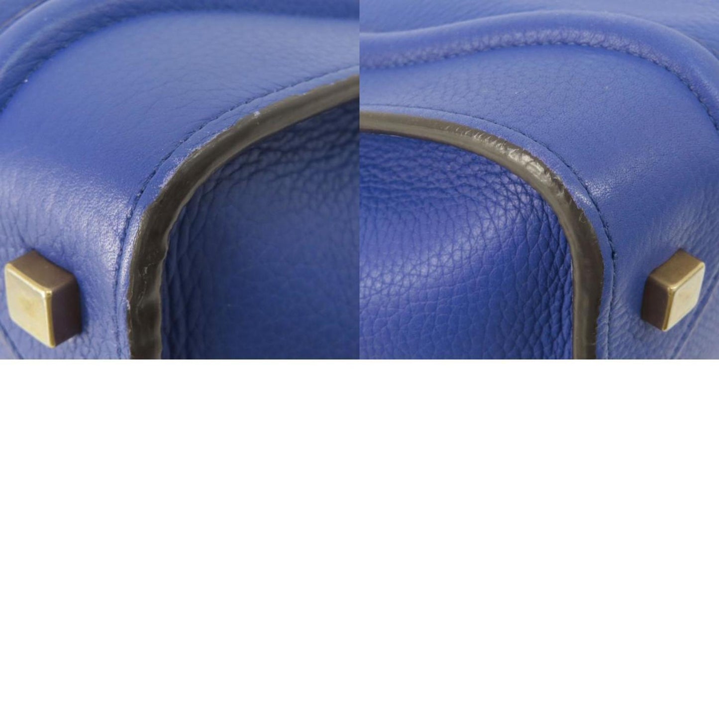 Céline Luggage, Blue, Leather, tote