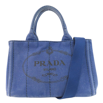 Prada Canapa, Blue, Canvas, tote