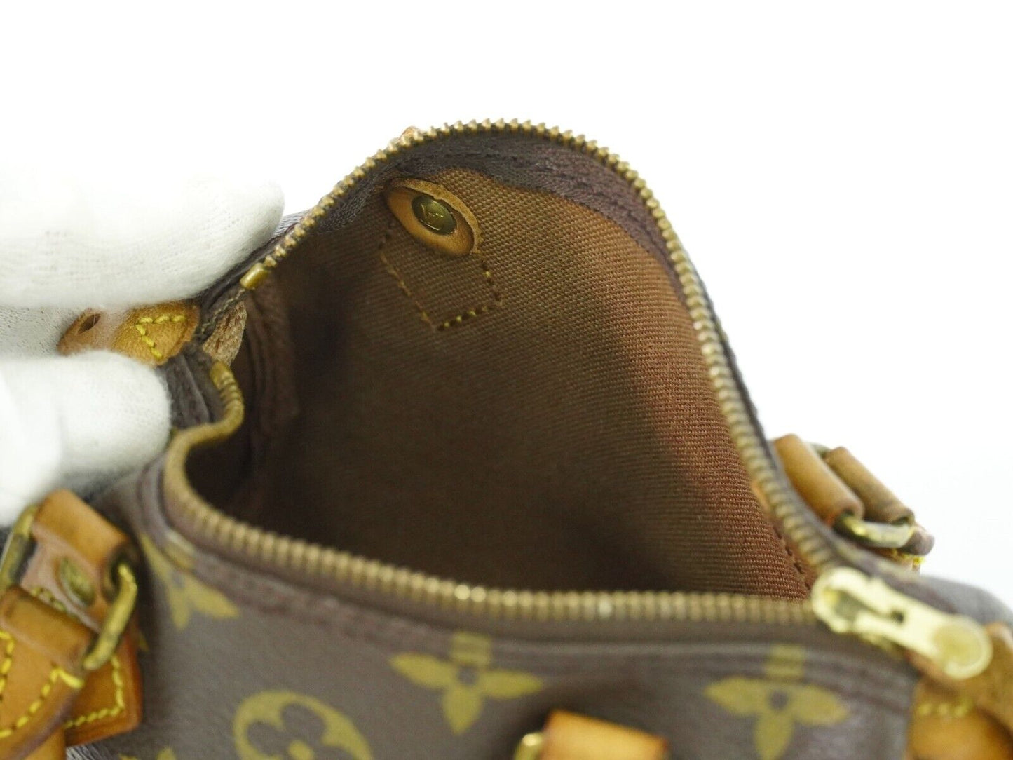 Louis Vuitton Mini speedy, Brown, Canvas, handbag