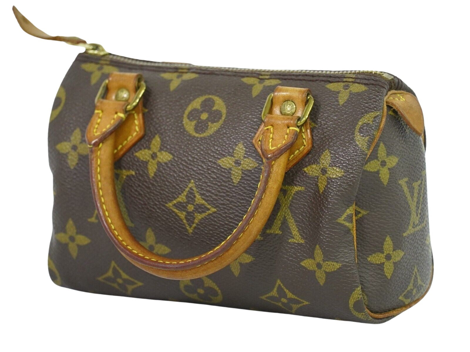 Louis Vuitton Mini speedy, Brown, Canvas, handbag